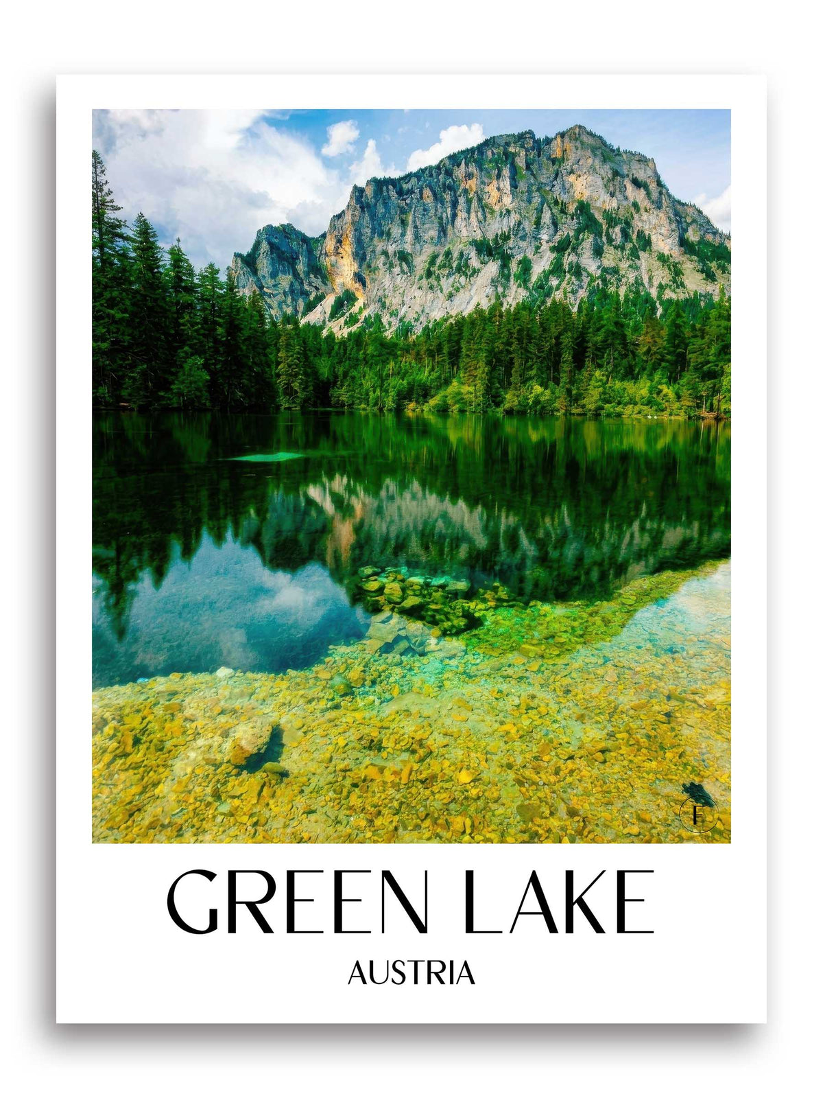 Grüner See Poster - Steiermark - Österreich Kunstdruck - Ölgemälde von A4 bis A1 - favplace