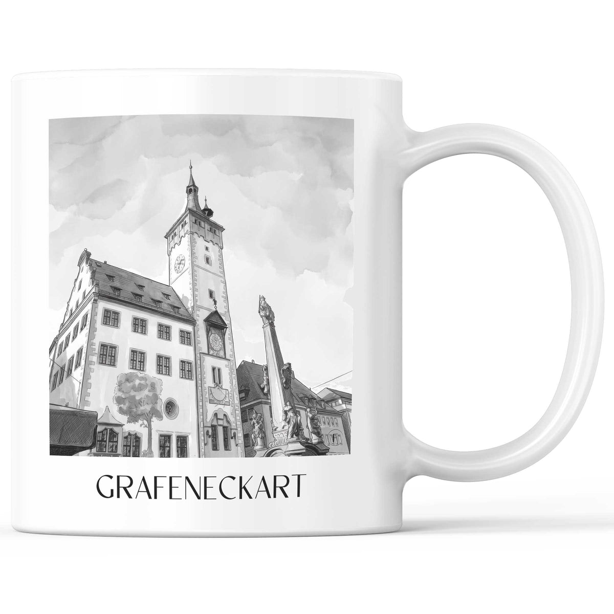 grafeneckart-würzburg-deutschland-kaffeebecher-aquarell-schwarz-weiss