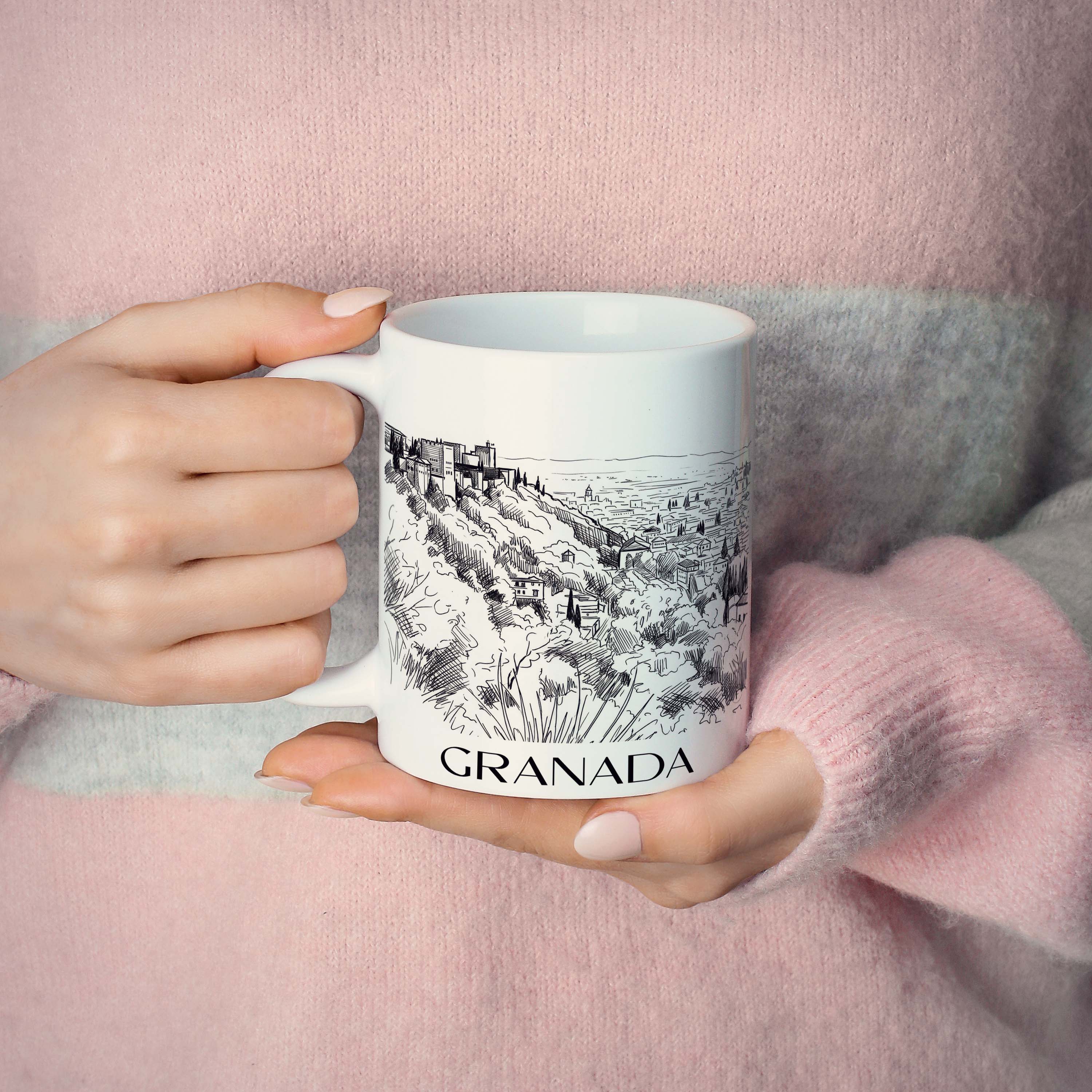 granada-spanien-spanien-kaffeebecher-skizze