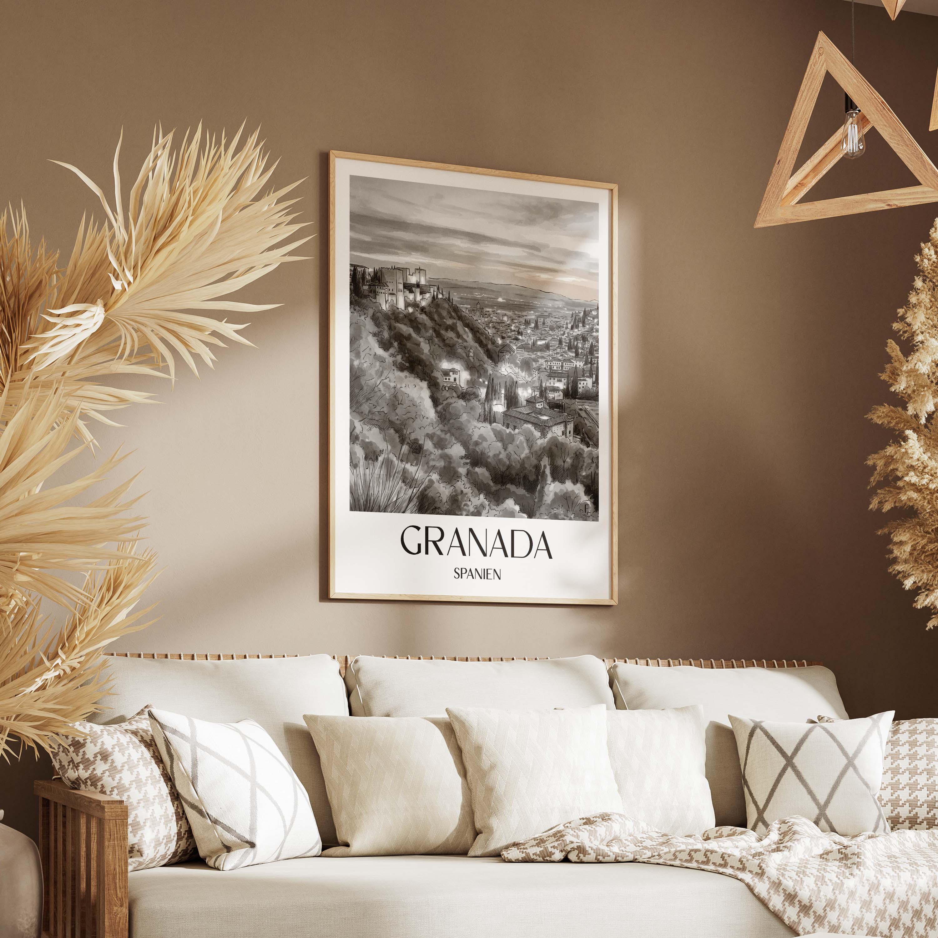 granada-spanien-spanien-poster-aquarell-schwarz-weiss