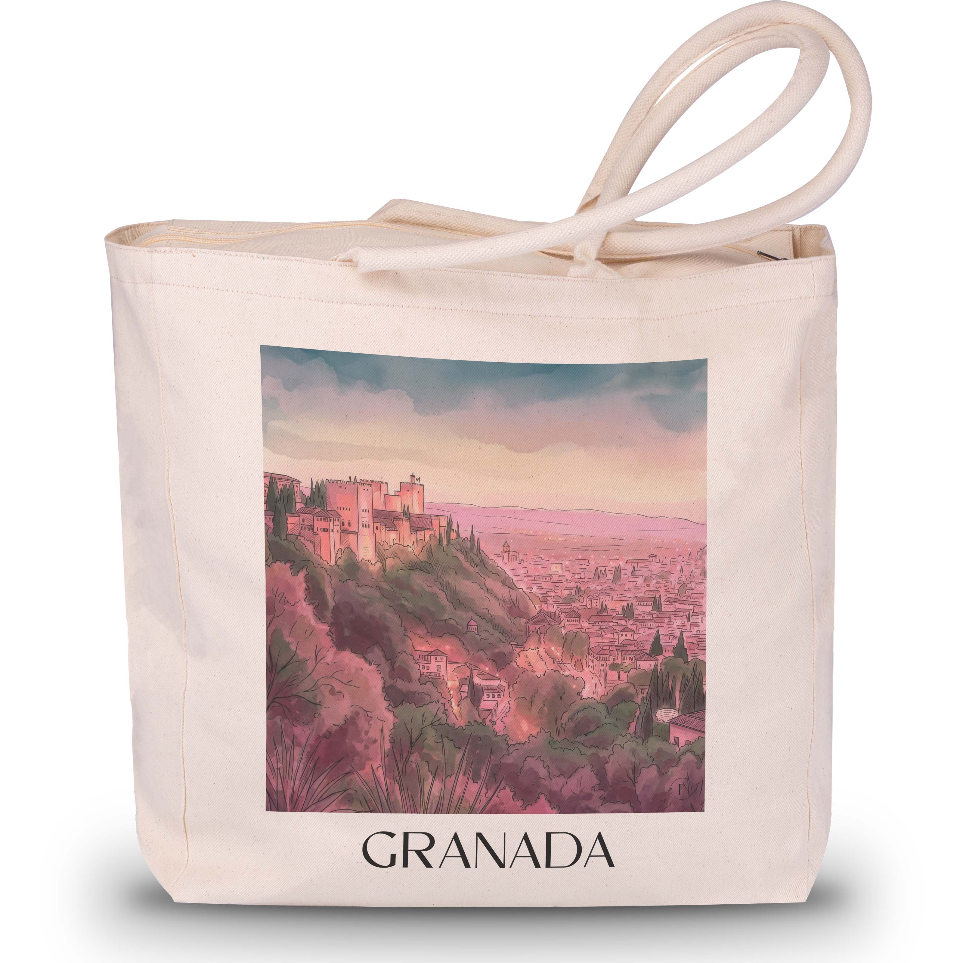 granada-spanien-spanien-einkaufstasche-aquarell-pink-rosa