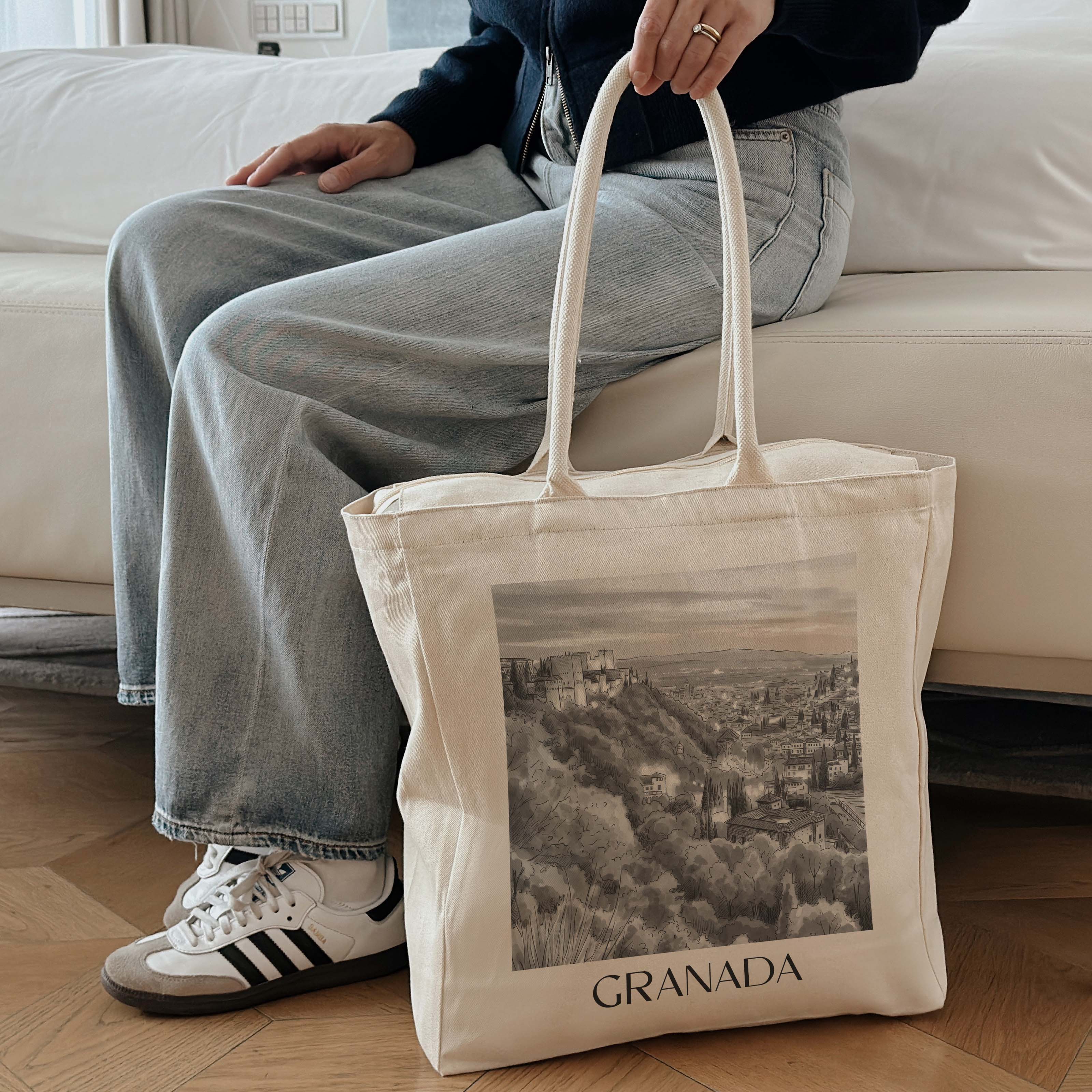 granada-spanien-spanien-einkaufstasche-aquarell-schwarz-weiss