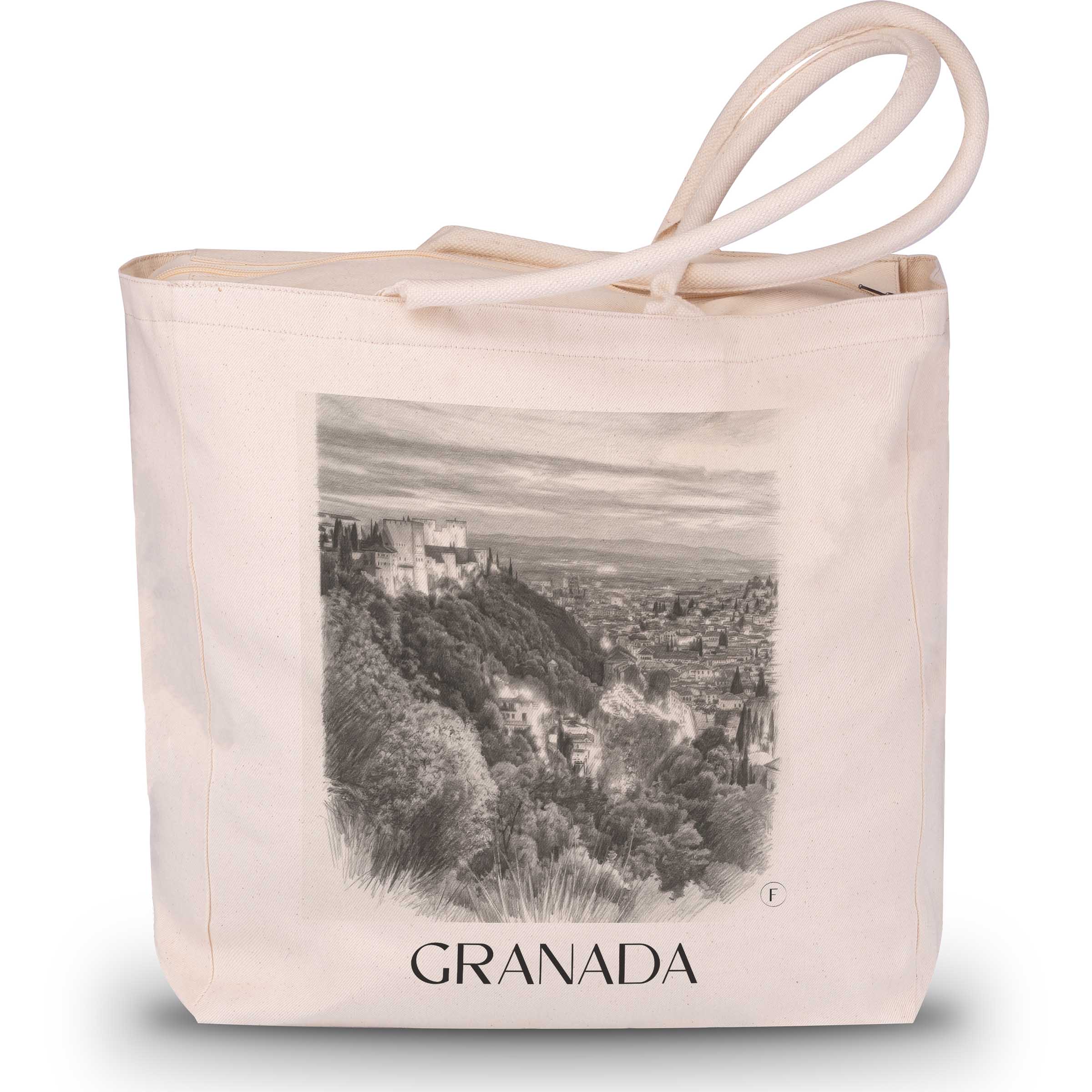 Granada Shopping Bag - Spain - Spain Tote Bag - Drawing Style Shopping Bag