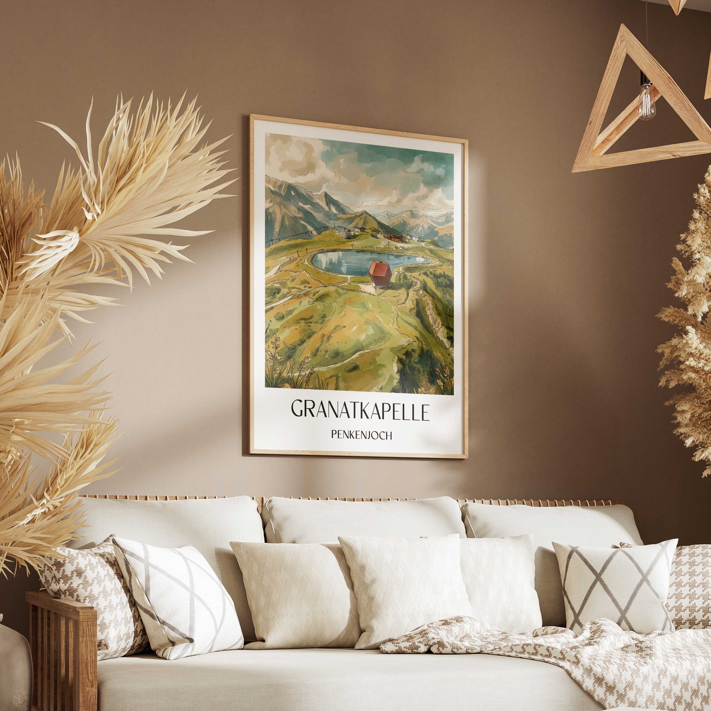 granatkapelle-penkenjoch-österreich-poster-aquarell