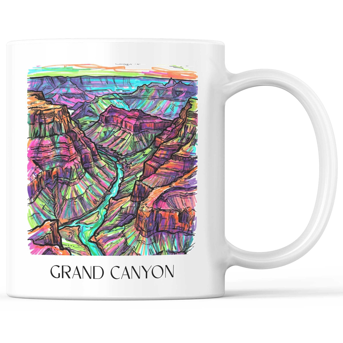 Grand Canyon - USA Becher - Kaffeetasse im Tag Graffiti Stil - favplace