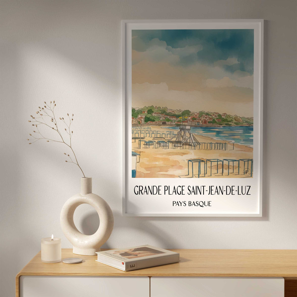 grande-plage-saint-jean-de-luz-pays-basque-frankreich-poster-aquarell