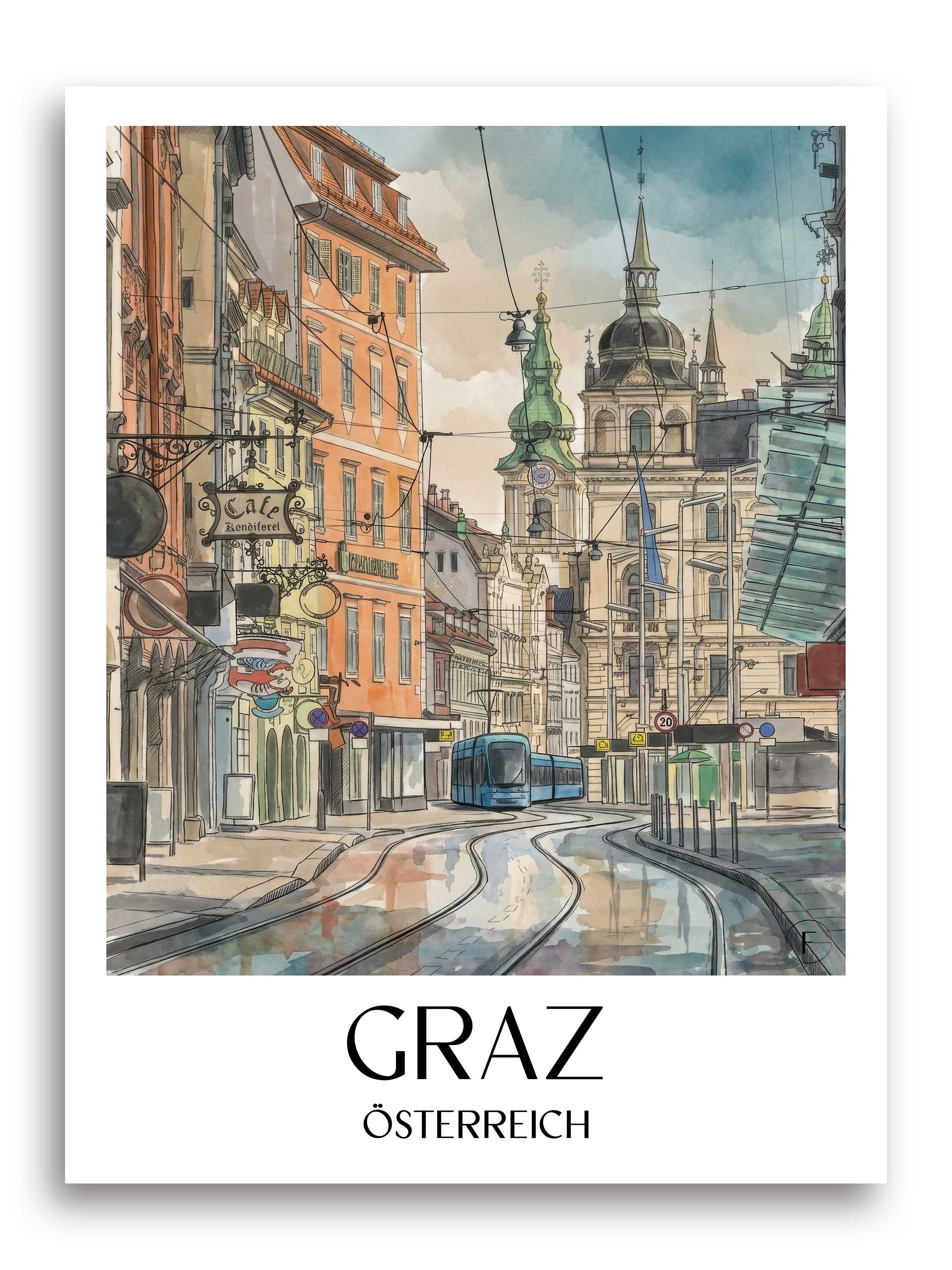 graz-österreich-österreich-poster-aquarell