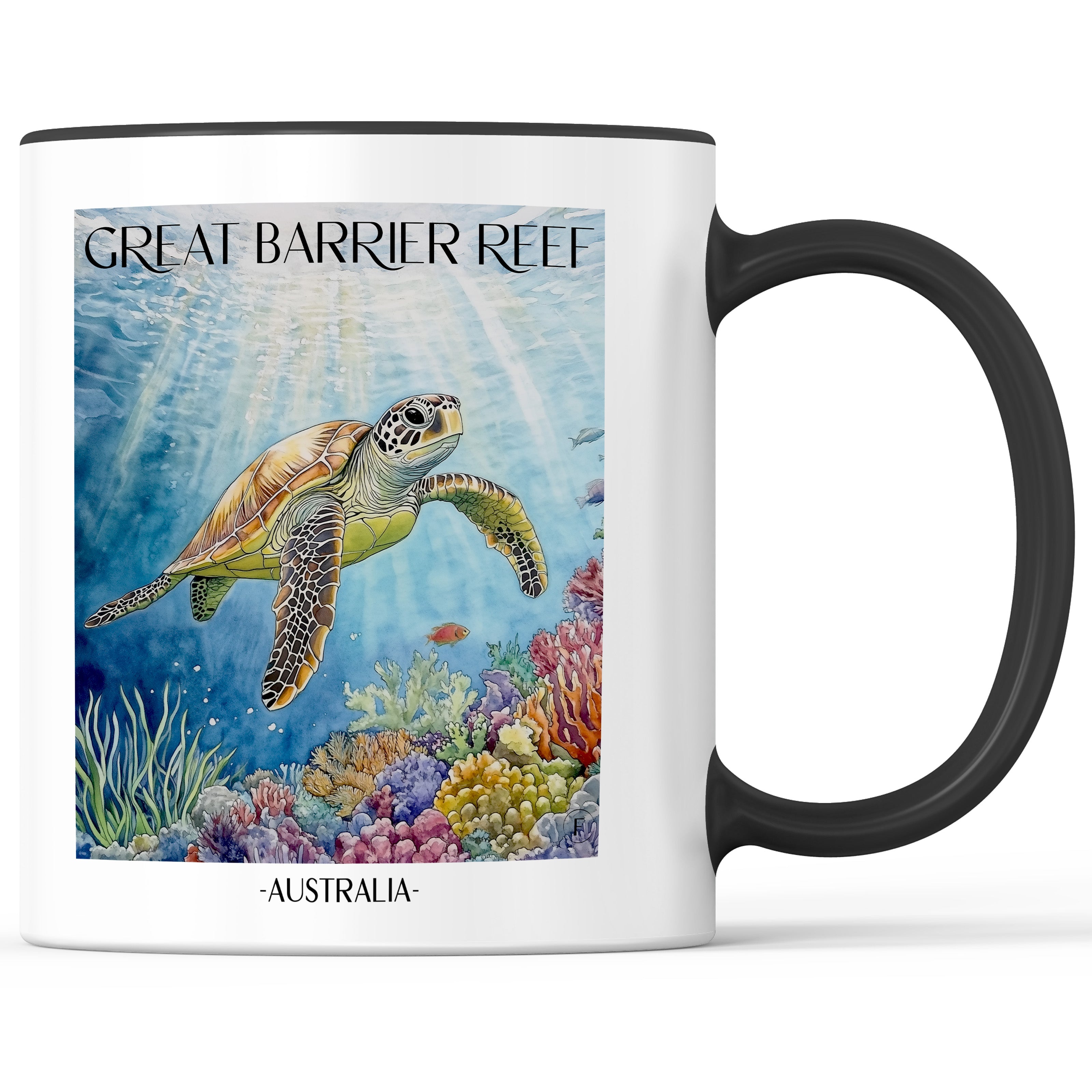 Great Barrier Reef Kaffeebecher - Australien - Australien Becher - Kaffeetasse im Aquarell Stil - favplace