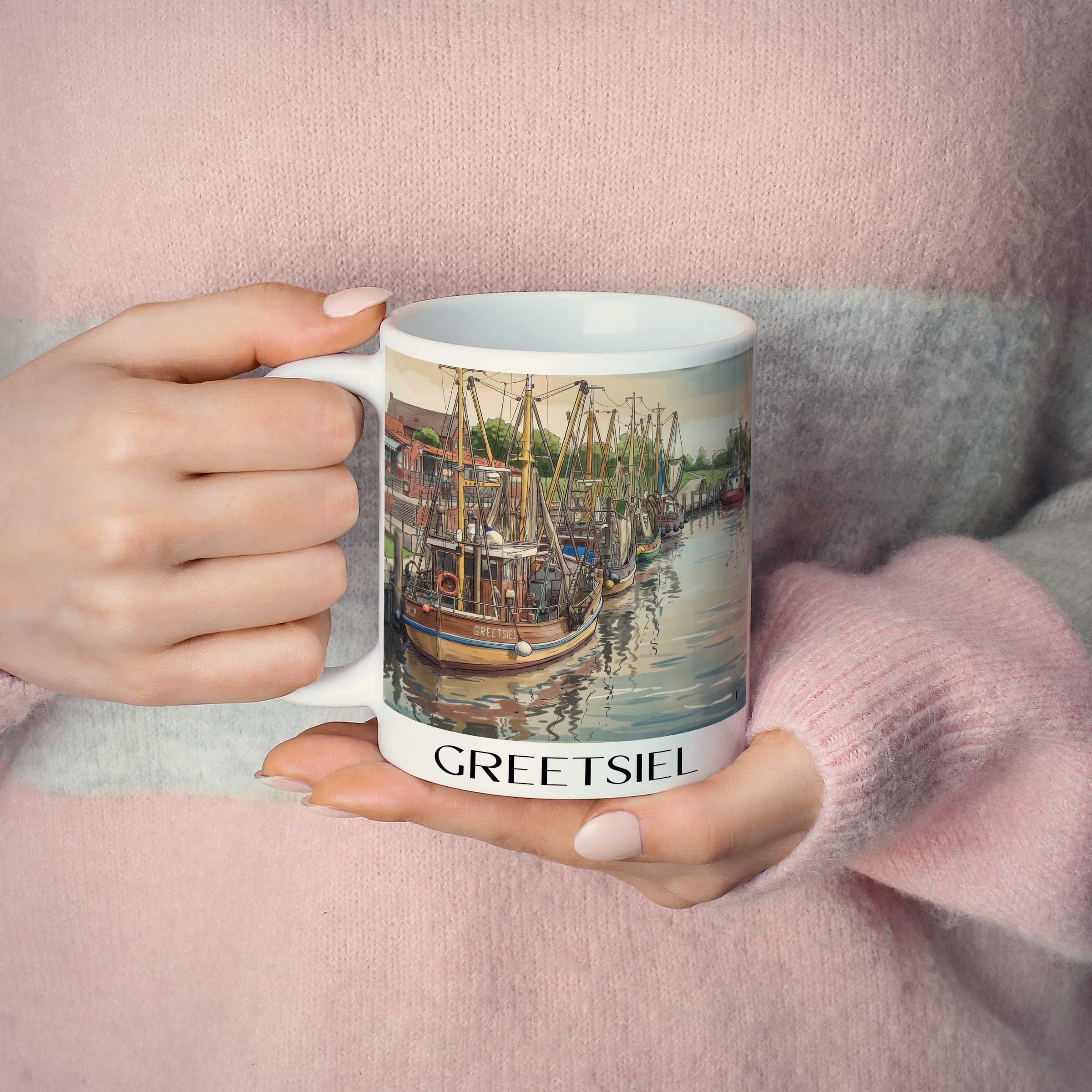 greetsiel-ostfriesland-deutschland-kaffeebecher-aquarell