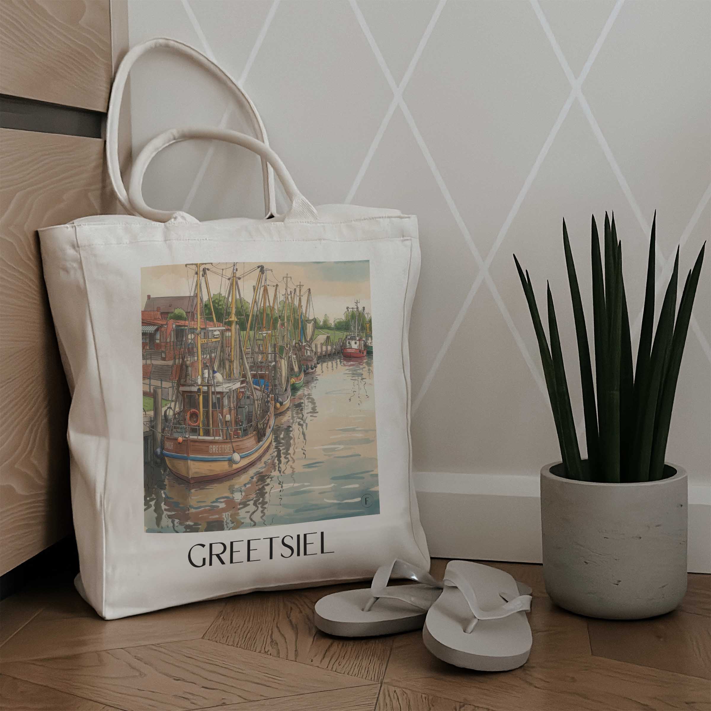 greetsiel-ostfriesland-deutschland-einkaufstasche-aquarell