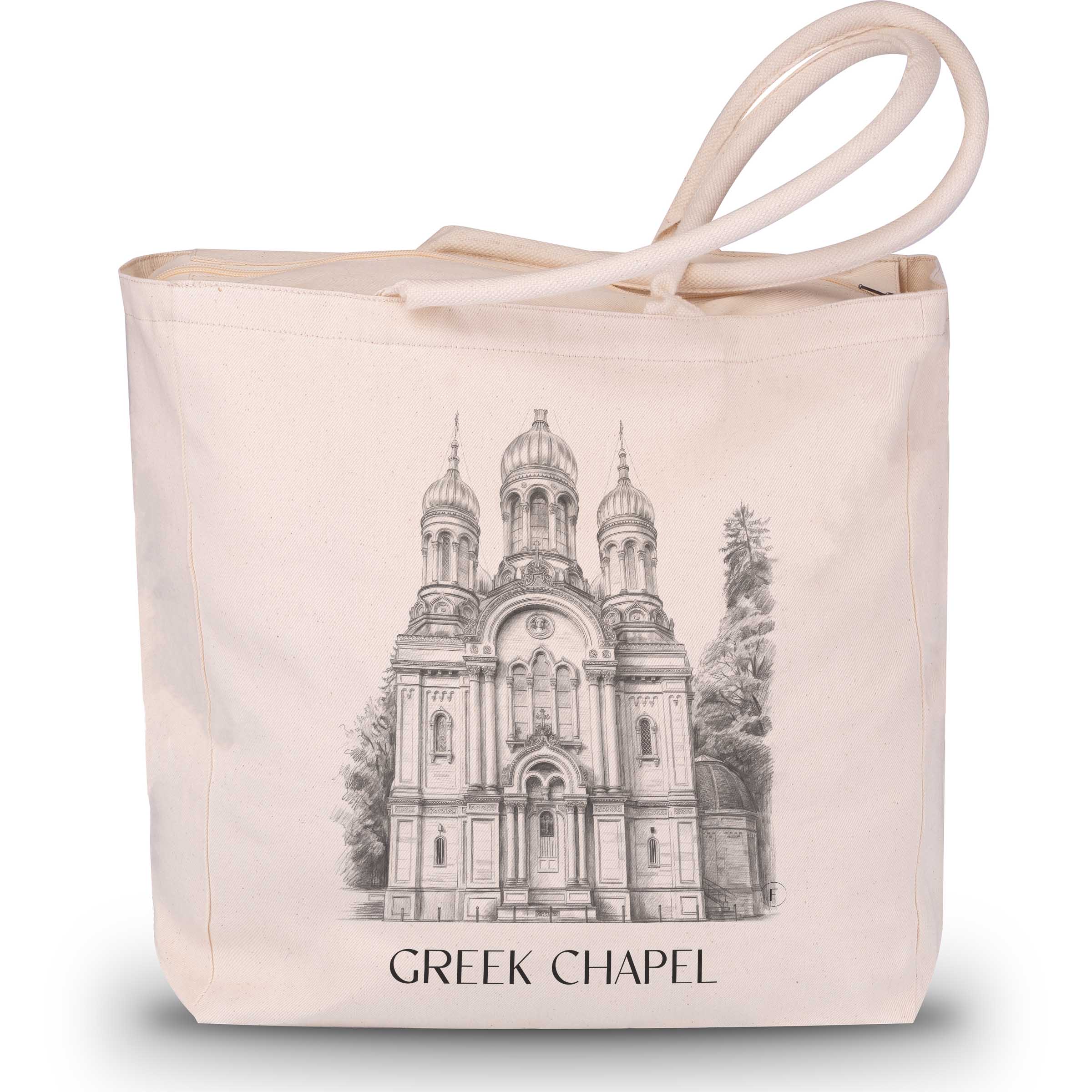 Grichische Kapelle Shopping Tasche - Wiesbaden - Deutschland Tote Bag - Einkaufstasche im Zeichnung Stil