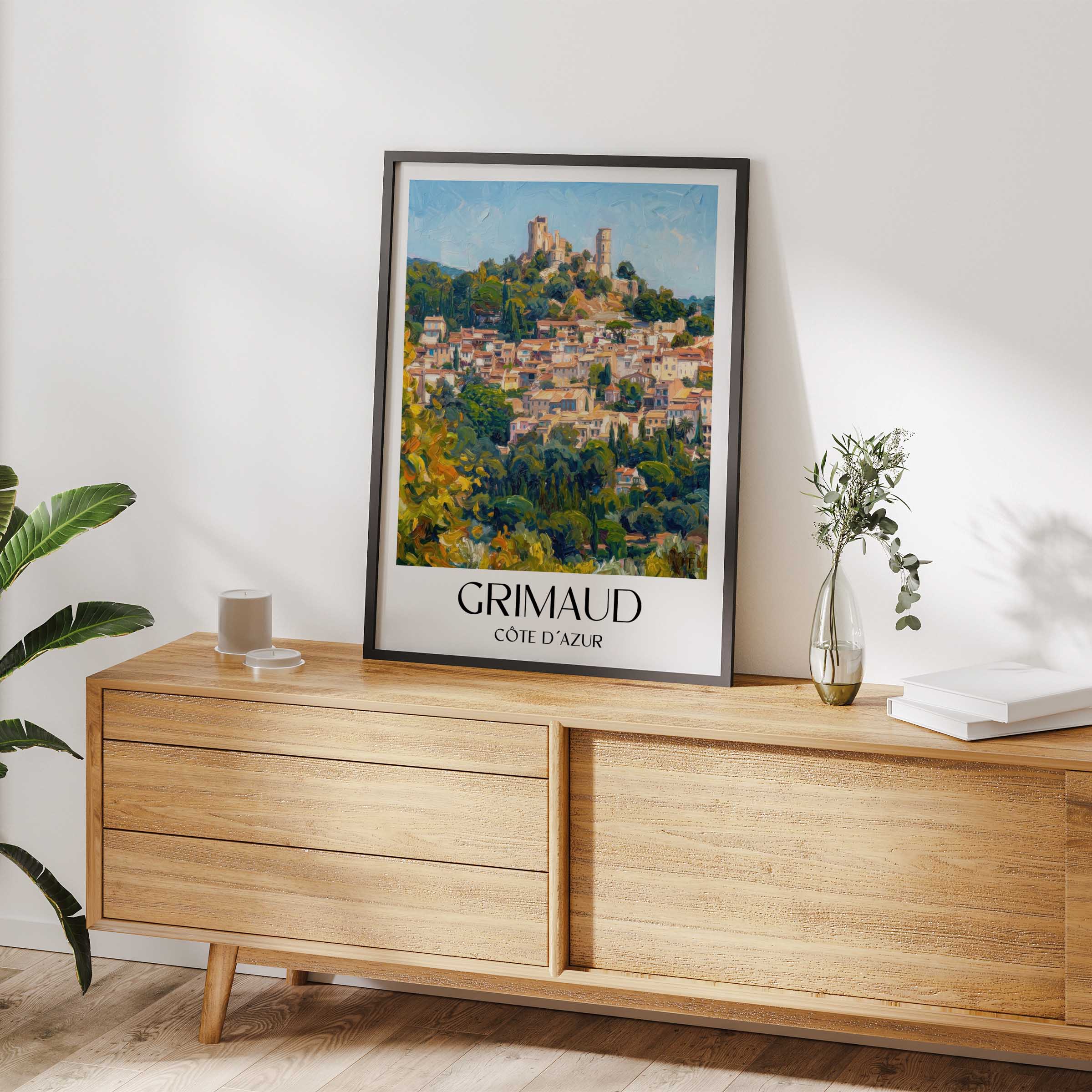 grimaud-côte-d´azur-frankreich-poster-oil-painting-oelgemaelde