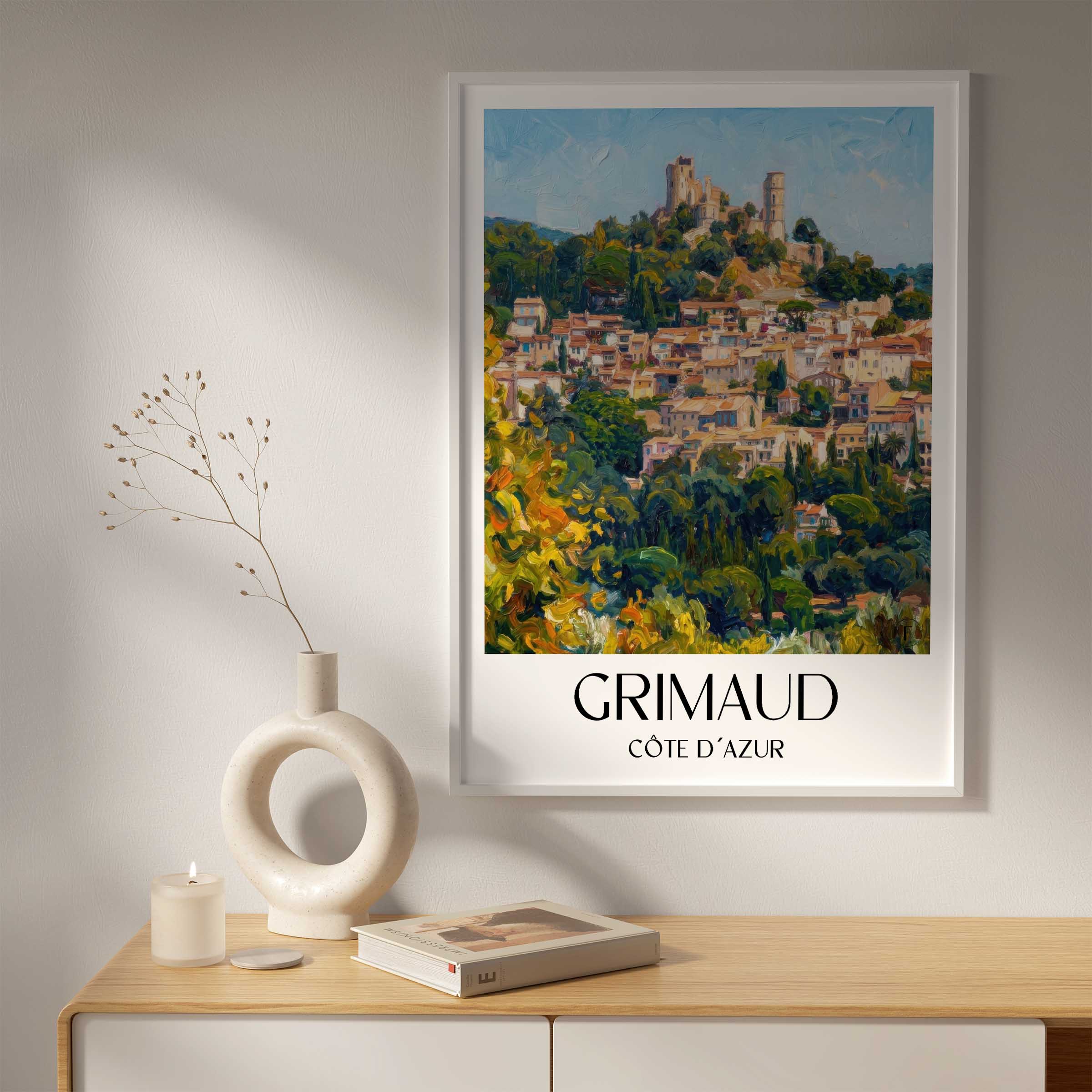 grimaud-côte-d´azur-frankreich-poster-oil-painting-oelgemaelde