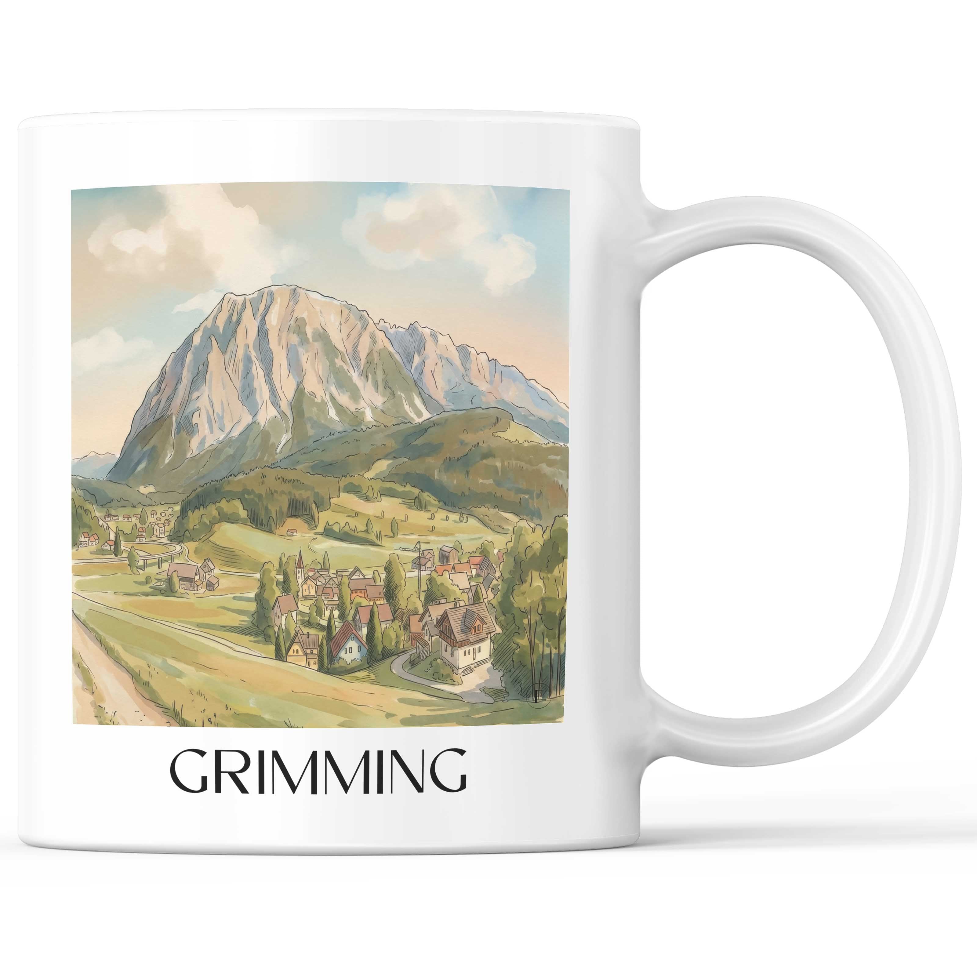 grimming-steiermark-österreich-kaffeebecher-aquarell