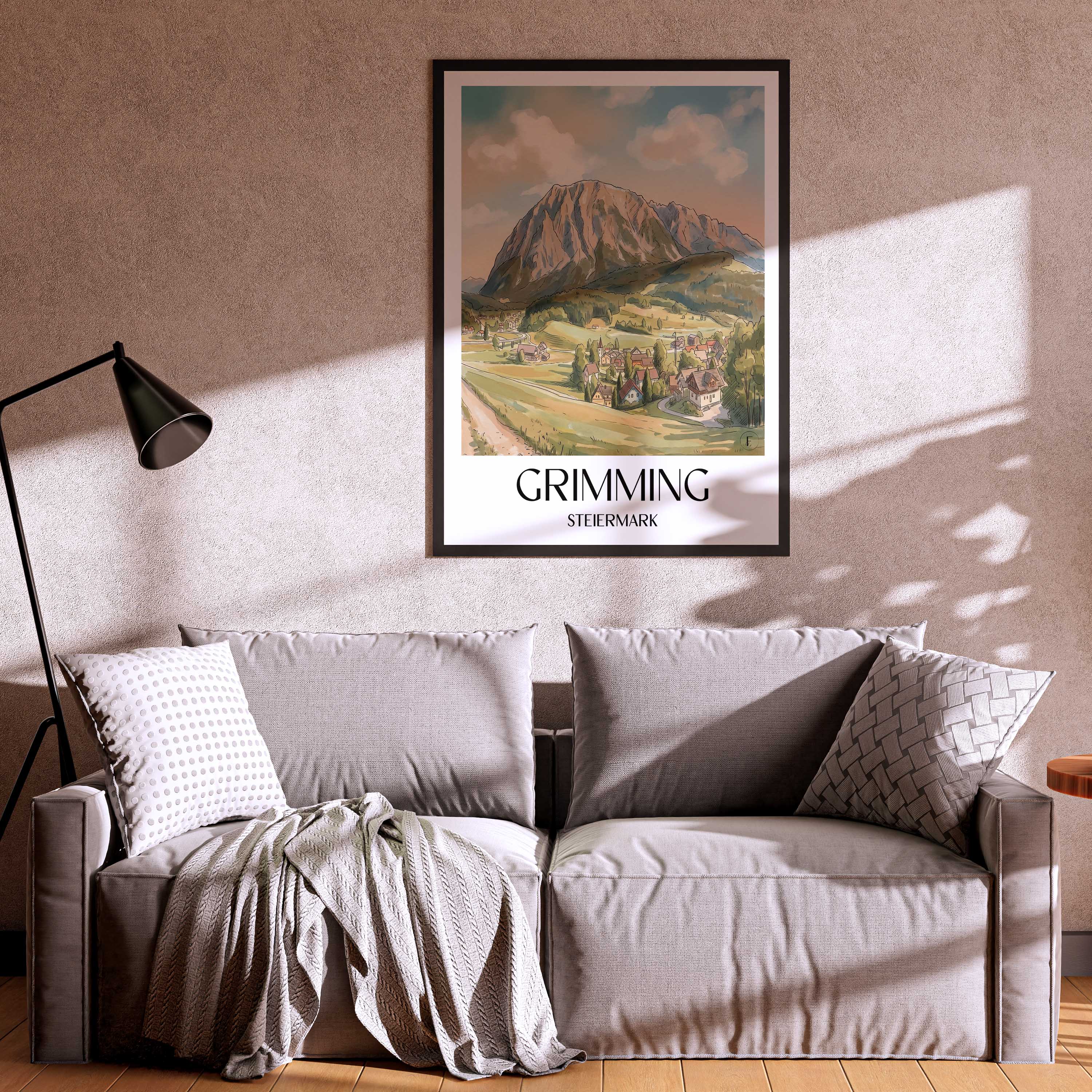 grimming-steiermark-österreich-poster-aquarell