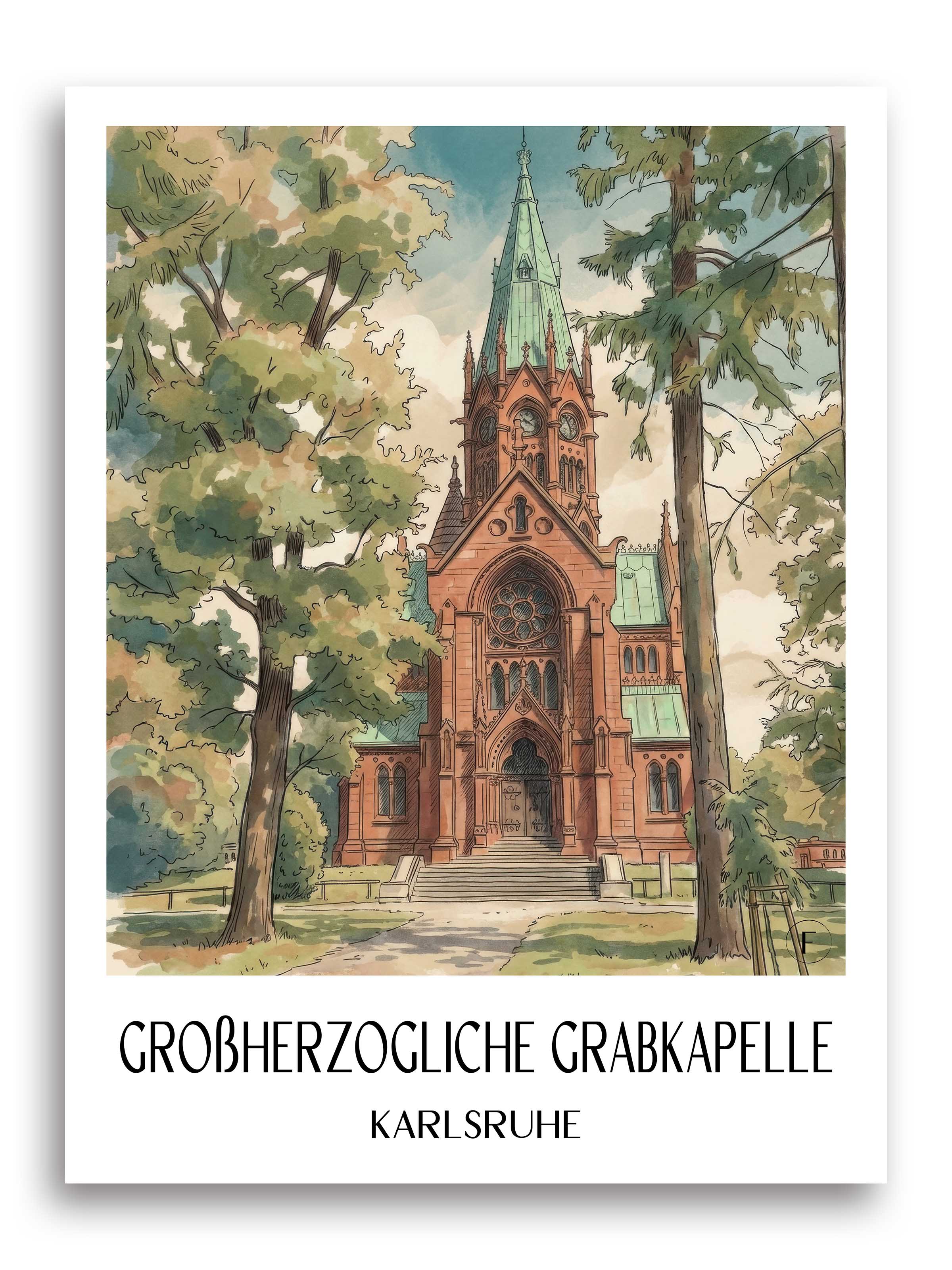 großherzogliche-grabkapelle-karlsruhe-deutschland-poster-aquarell