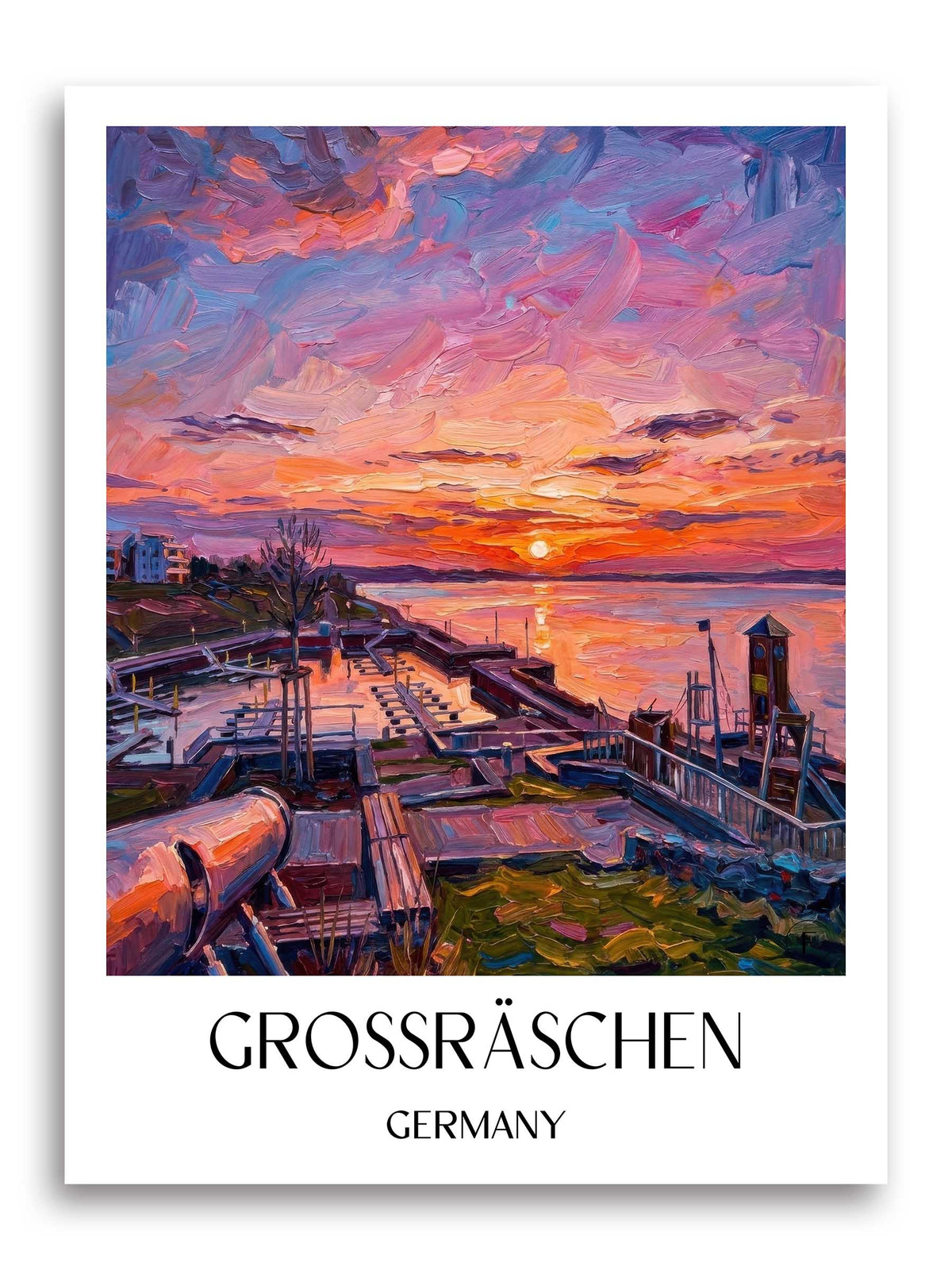Großräschen Poster - Brandenburg - Deutschland Kunstdruck - Ölgemälde von A4 bis A1 - favplace