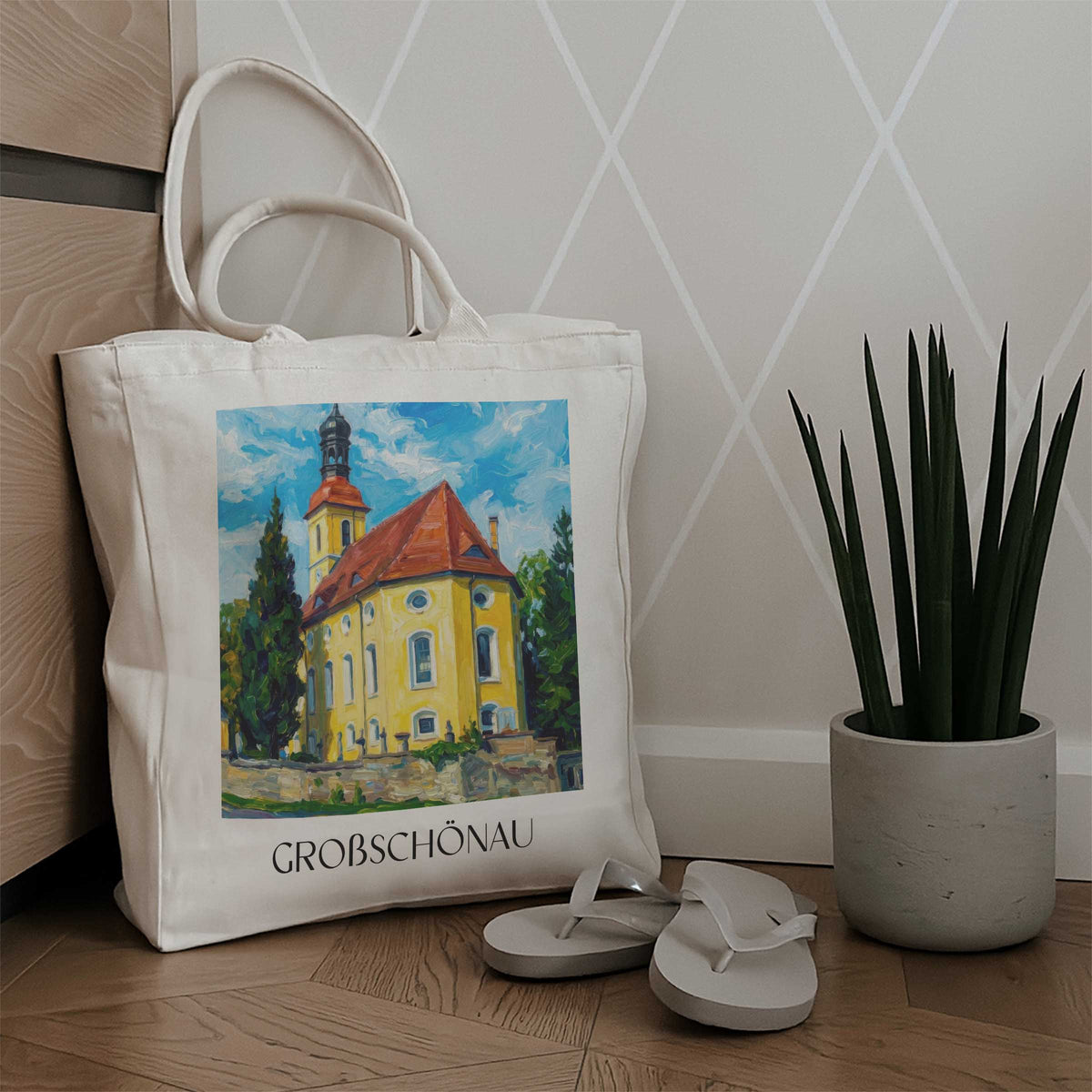 großschönau-zittauer-gebirge-deutschland-einkaufstasche-oil-painting-oelgemaelde