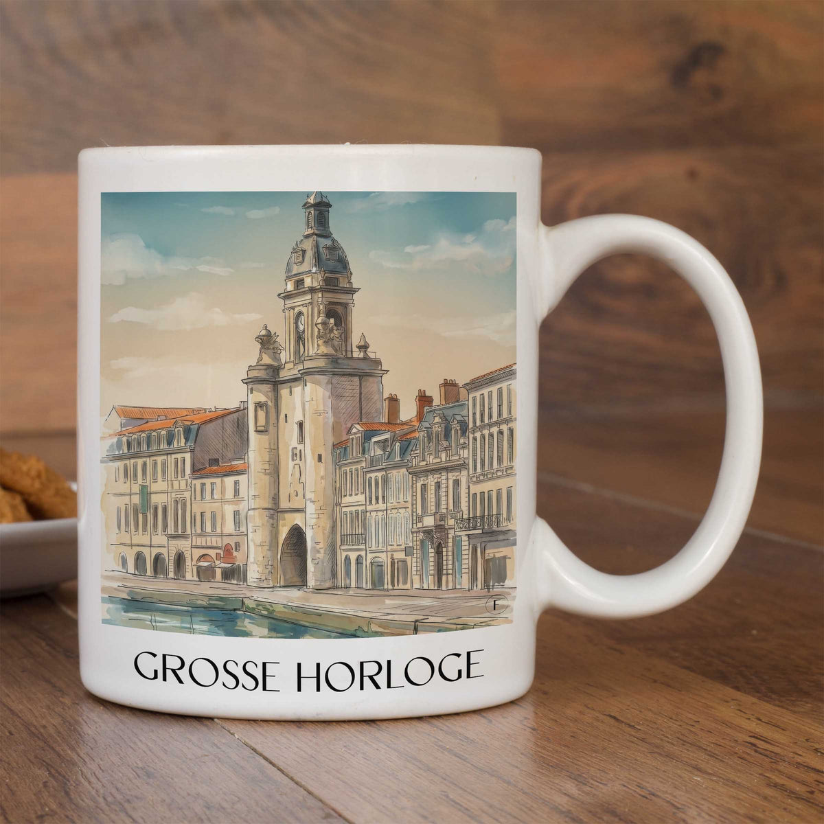 grosse-horloge-la-rochelle-frankreich-kaffeebecher-aquarell