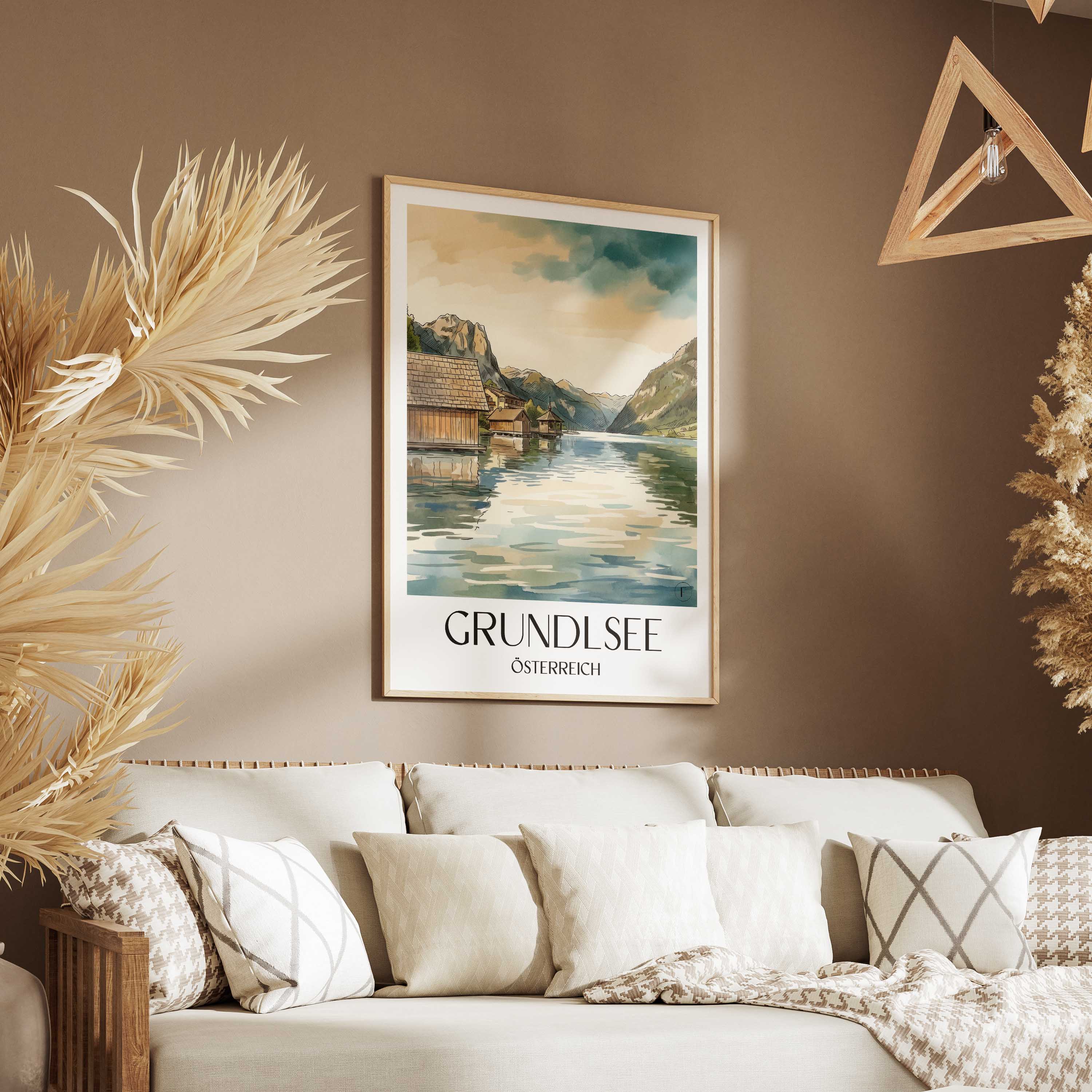 grundlsee-österreich-österreich-poster-aquarell
