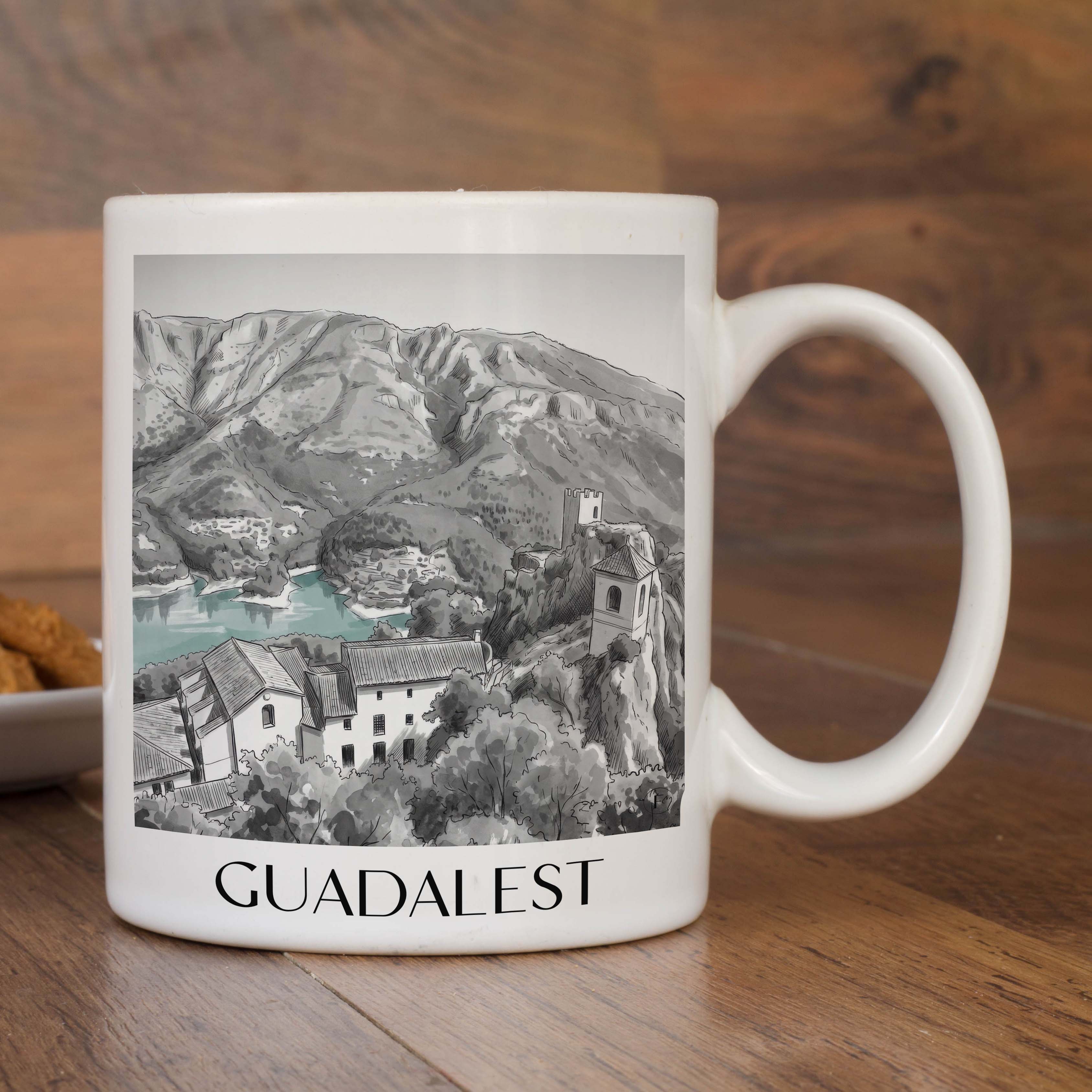 guadalest-spanien-spanien-kaffeebecher-aquarell-schwarz-weiss