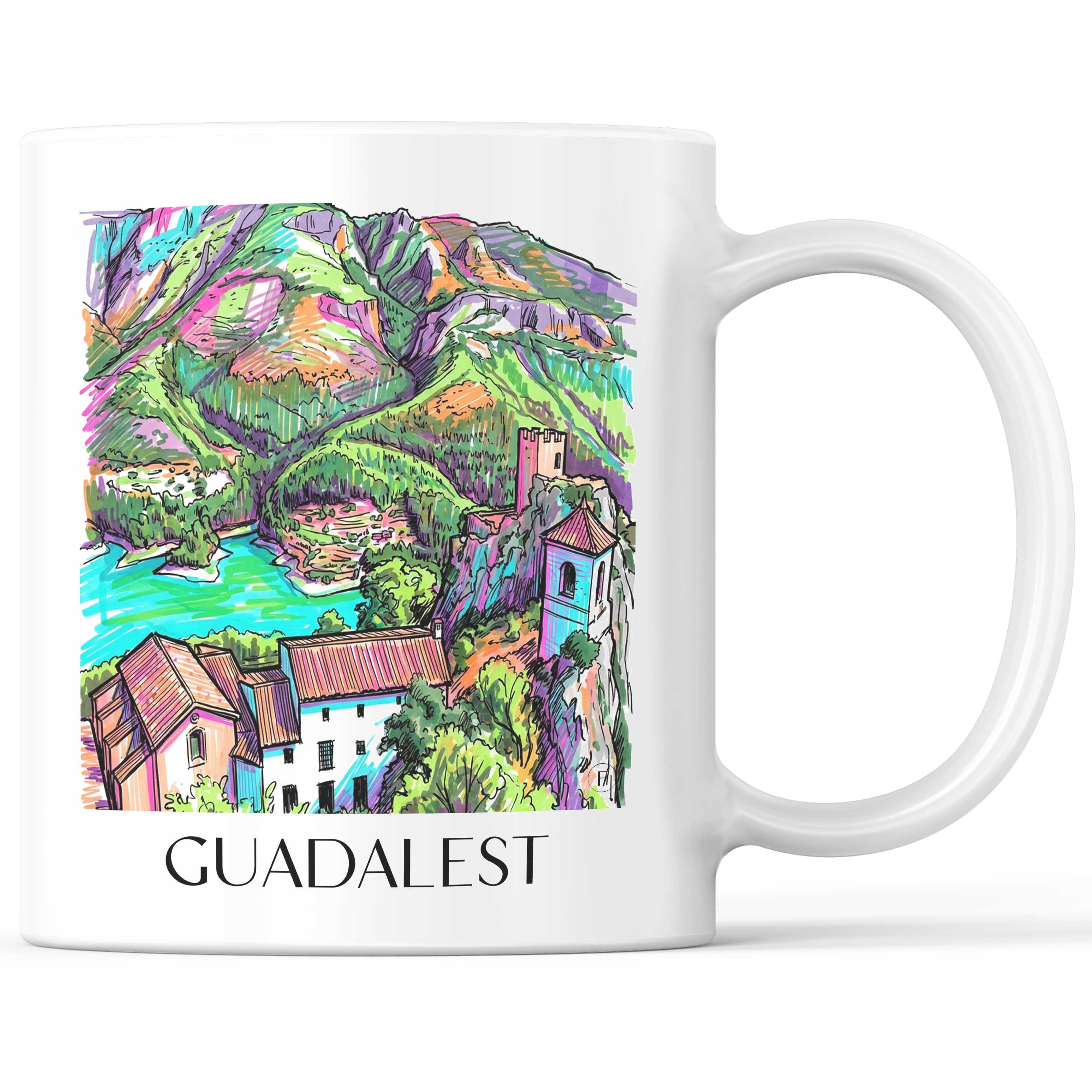 Guadalest Kaffeebecher - Spanien - Spanien Becher - Kaffeetasse im Tag Graffiti Stil - favplace