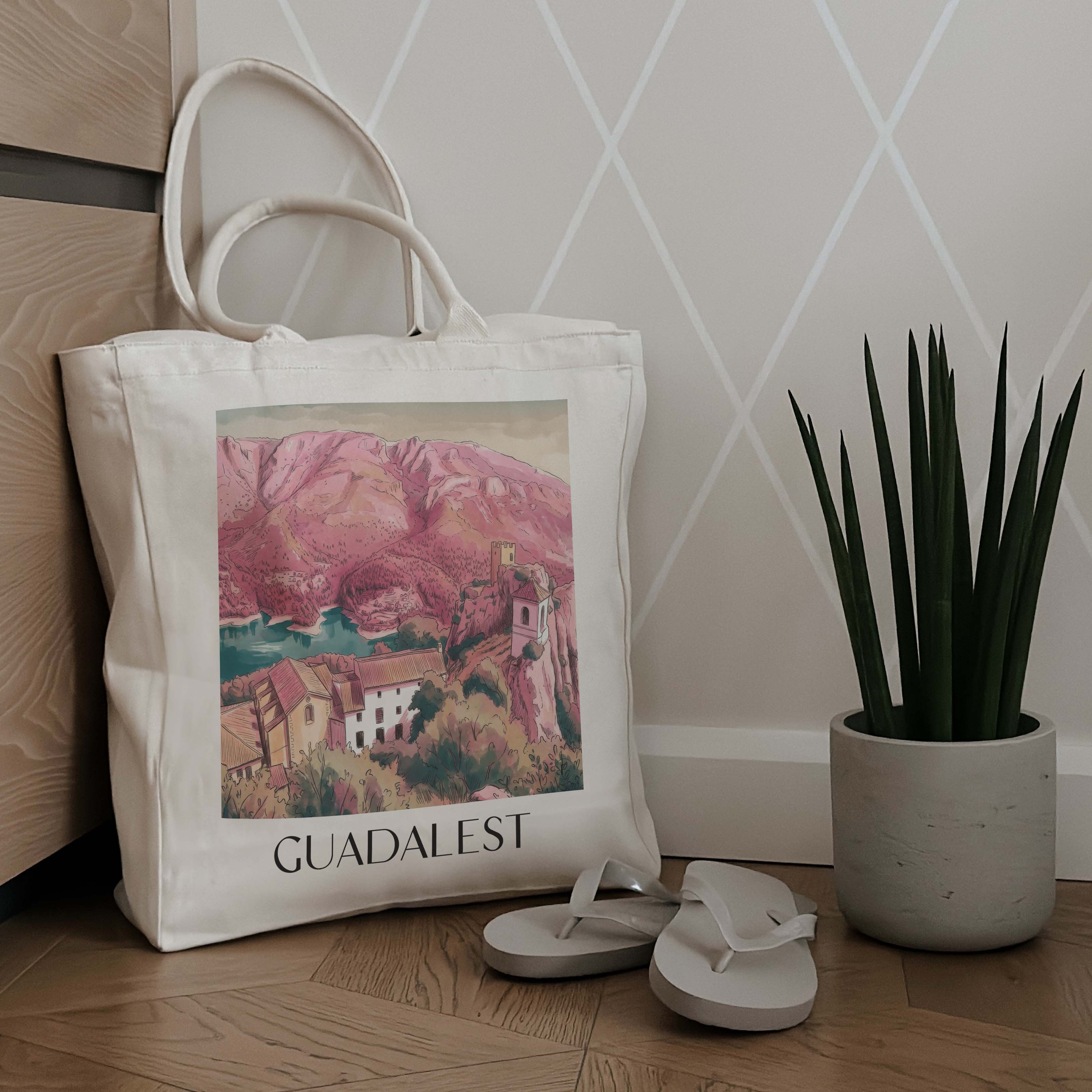 guadalest-spanien-spanien-einkaufstasche-aquarell-pink-rosa