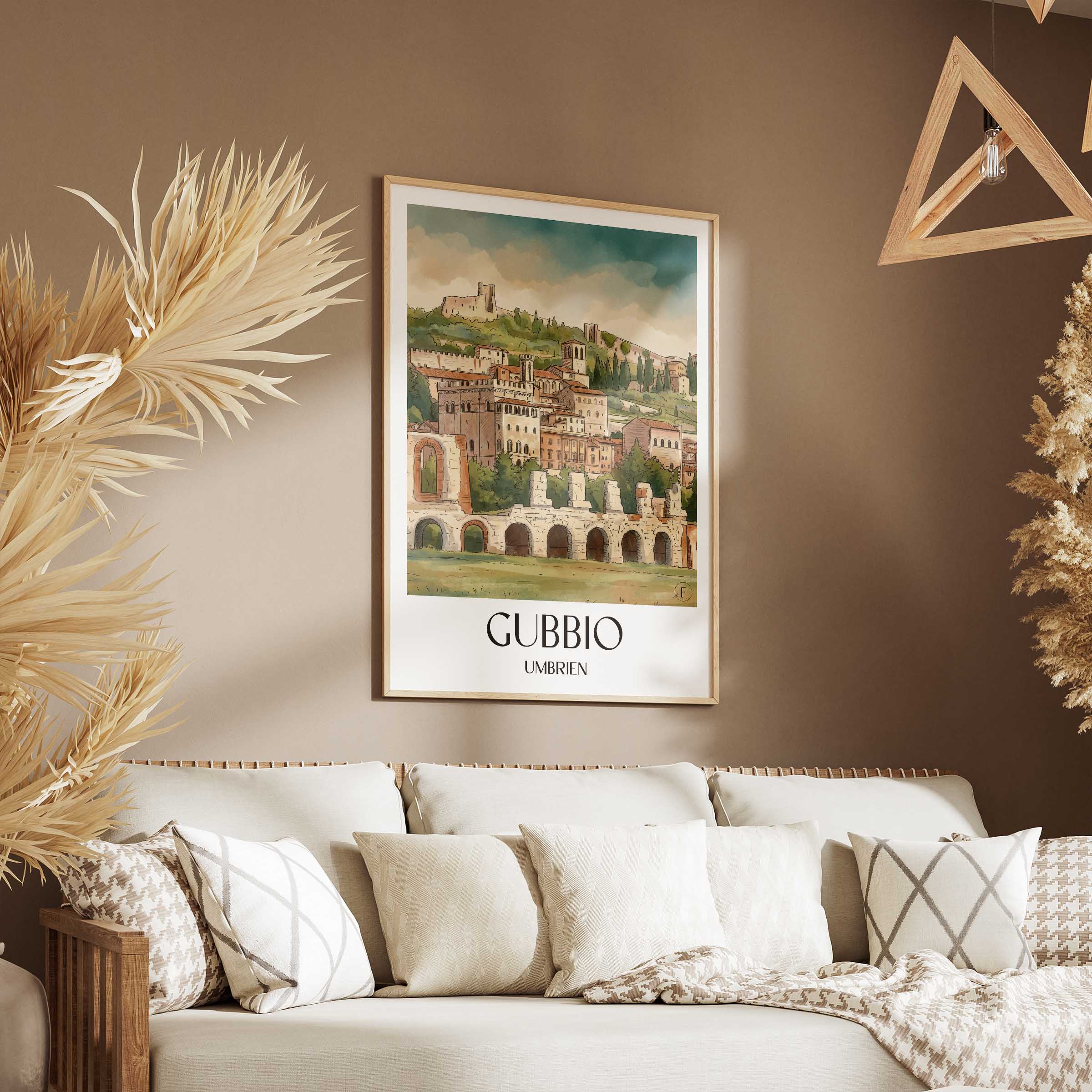 gubbio-umbrien-italien-poster-aquarell