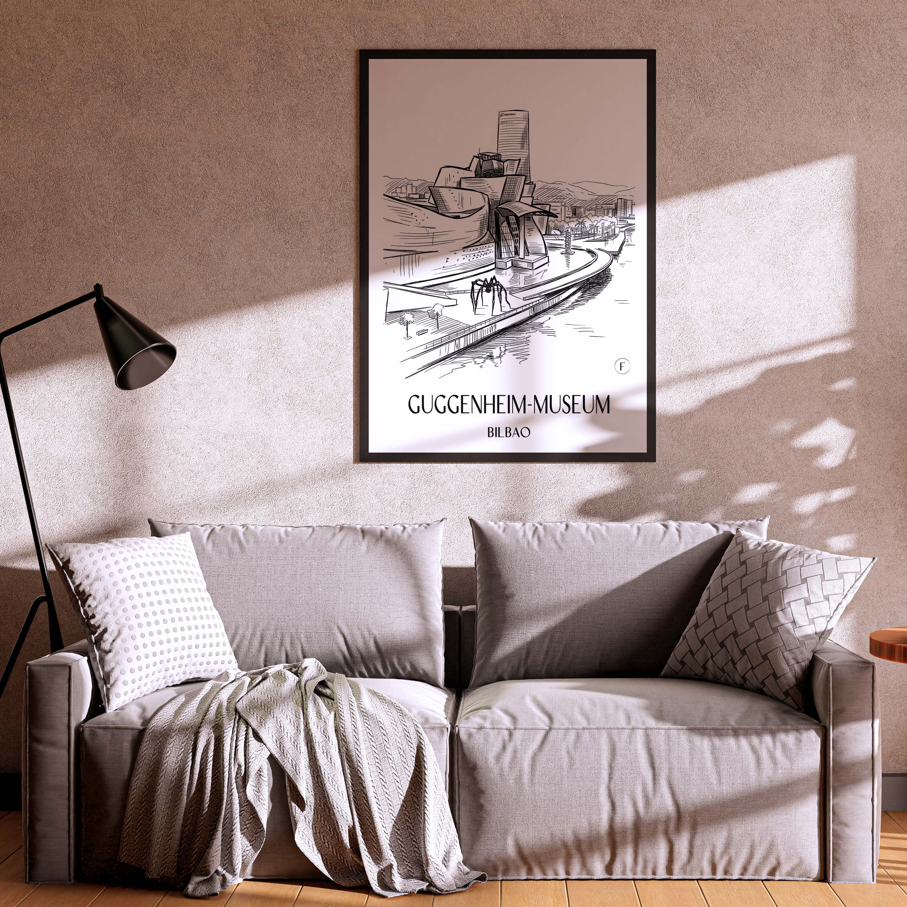 guggenheim-museum-bilbao-spanien-poster-skizze