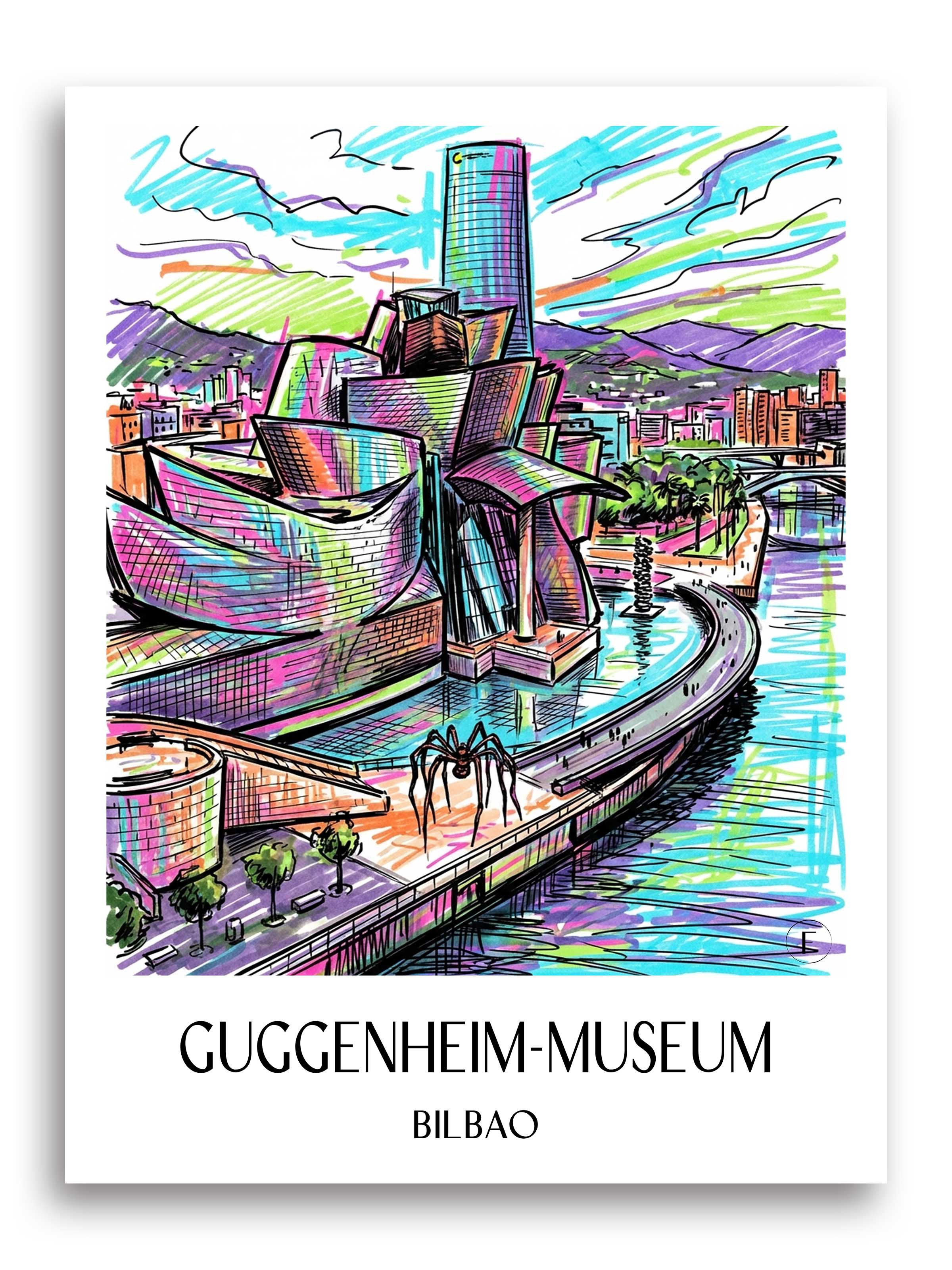 guggenheim-museum-bilbao-spanien-poster-graffiti