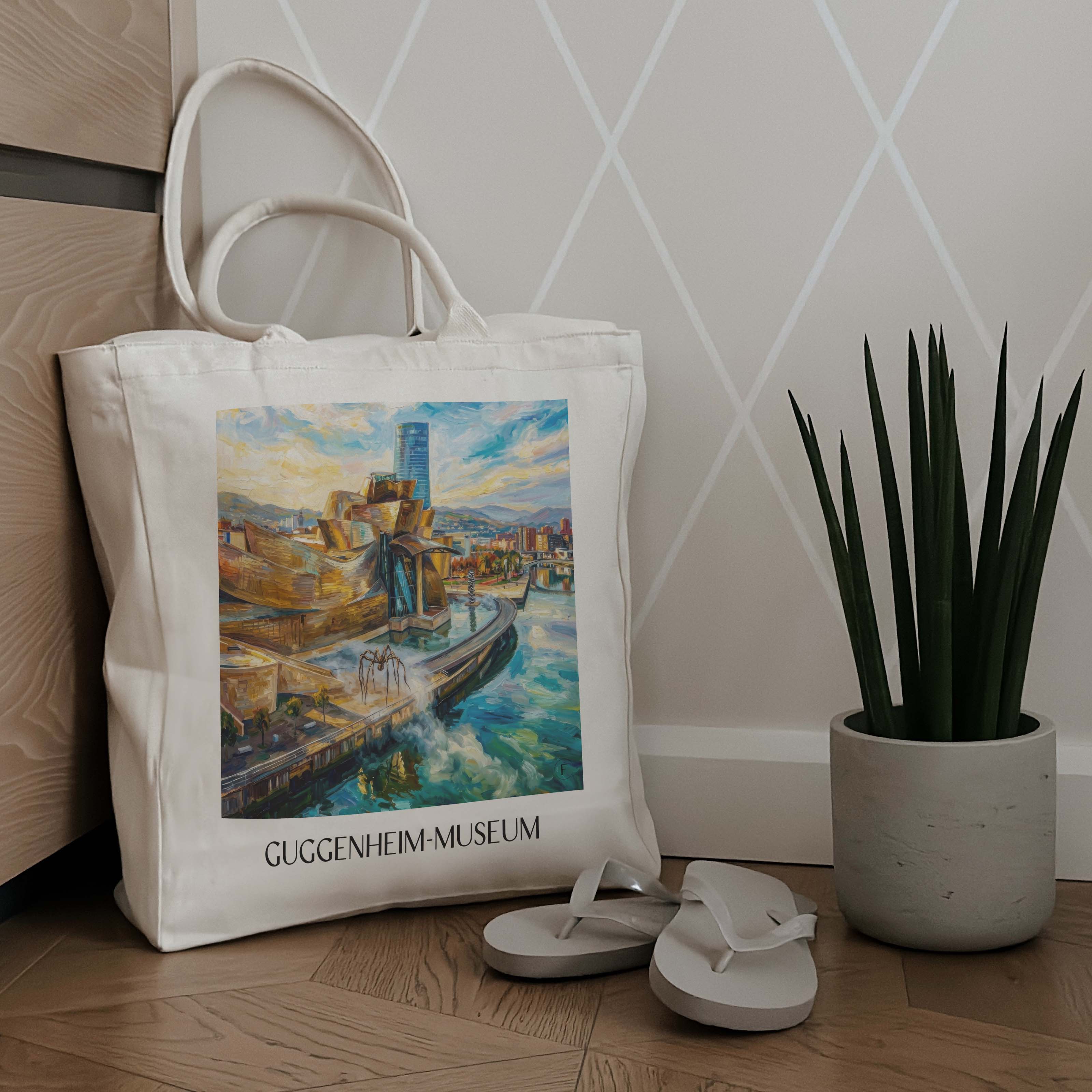 guggenheim-museum-bilbao-spanien-einkaufstasche-oil-painting-oelgemaelde