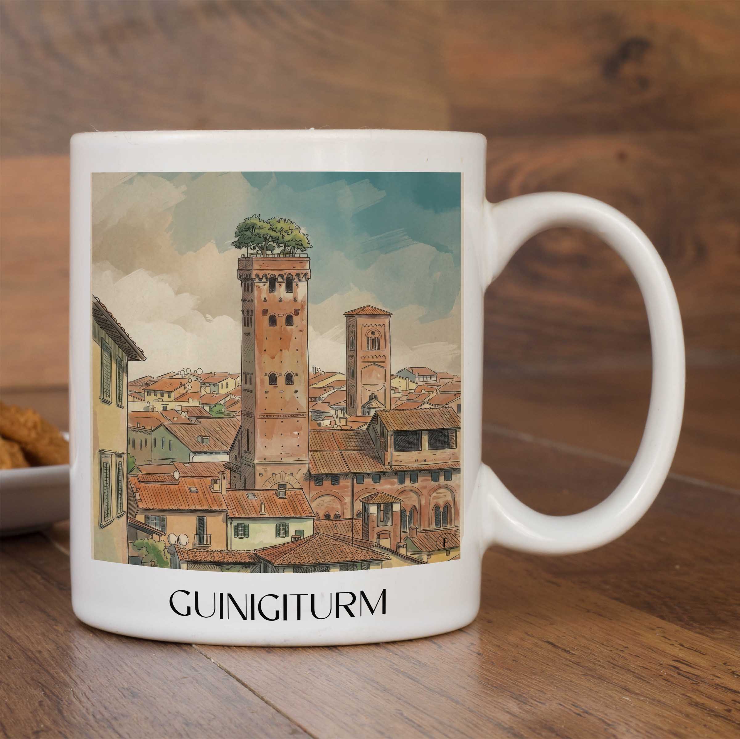 guinigiturm-lucca-italien-kaffeebecher-aquarell