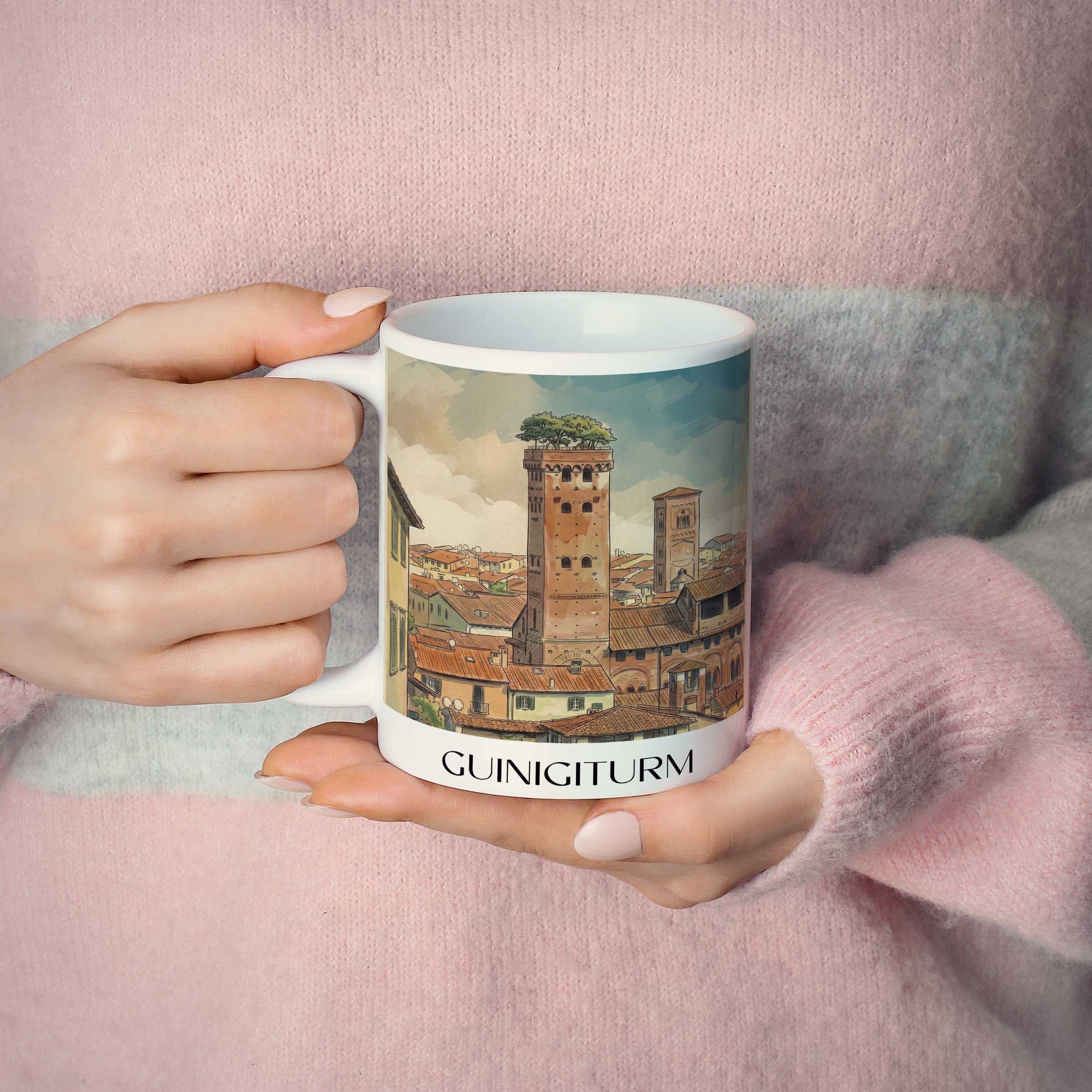 guinigiturm-lucca-italien-kaffeebecher-aquarell