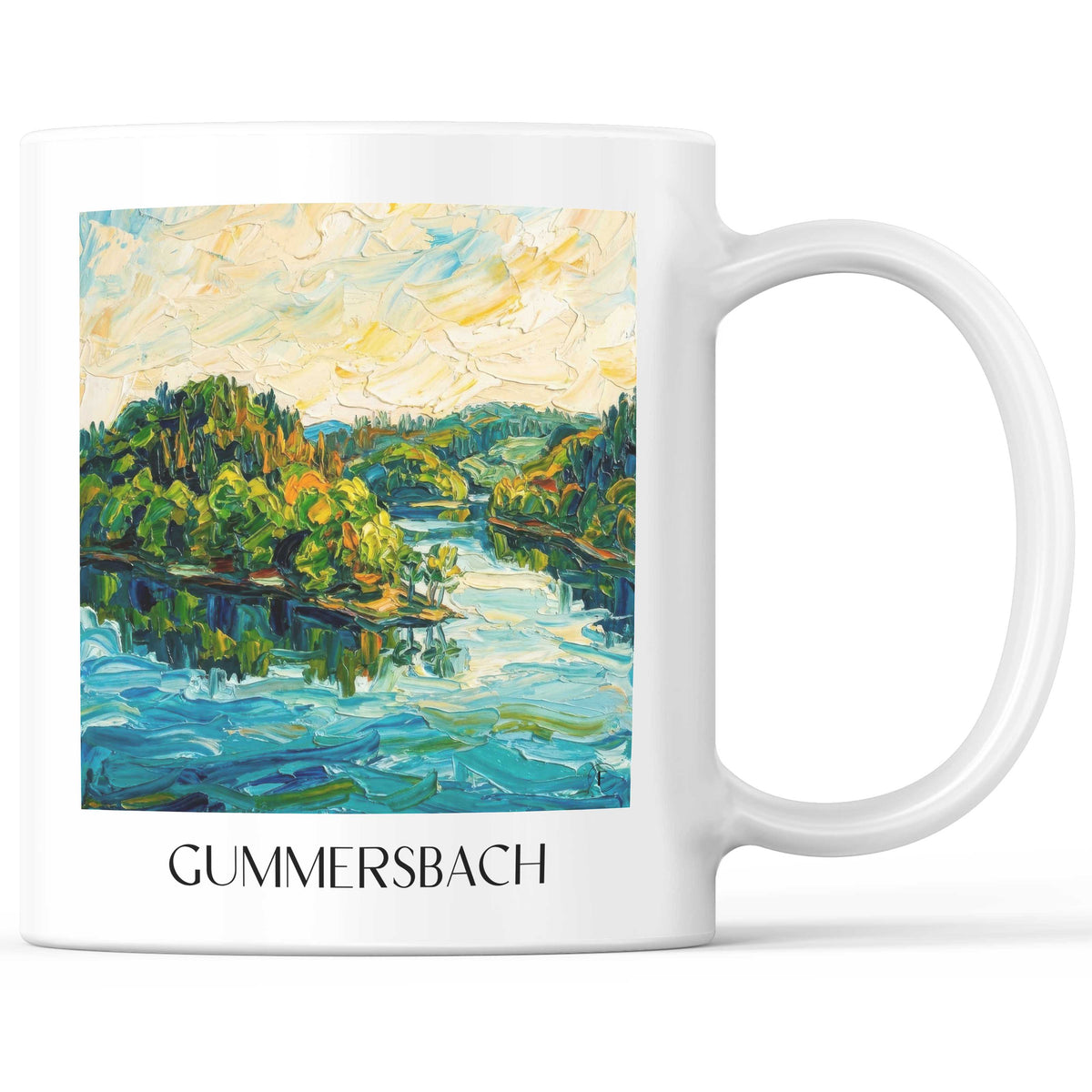 Gummersbach Kaffeebecher - Bergisches Land - Deutschland Becher - Kaffeetasse im Ölgemälde Stil - favplace