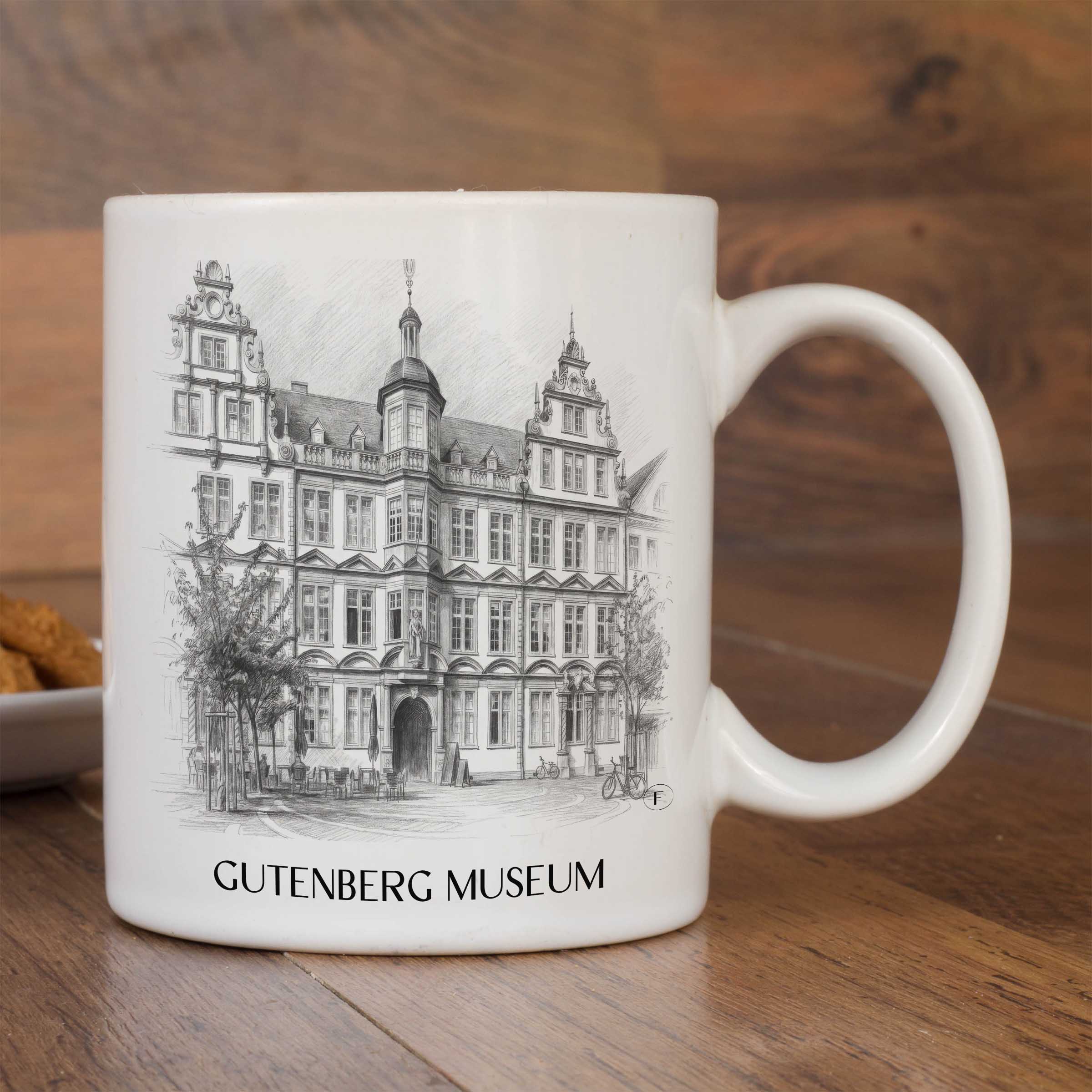gutenberg-museum-mainz-deutschland-kaffeebecher-bleistift-zeichnung-drawing