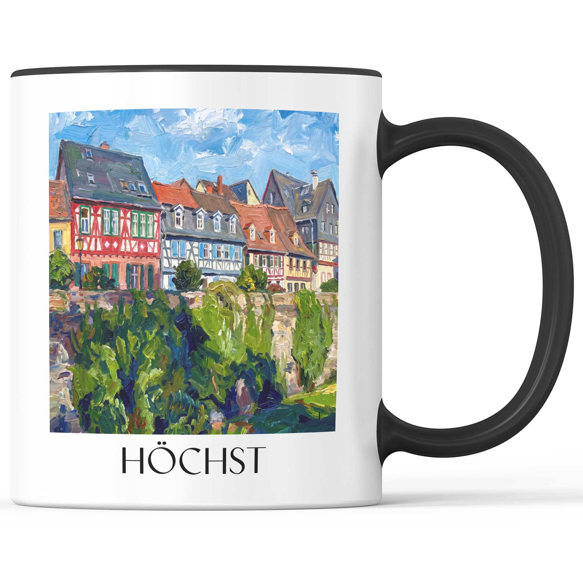 Höchst Kaffeebecher - Odenwald - Deutschland Becher - Kaffeetasse im Ölgemälde Stil