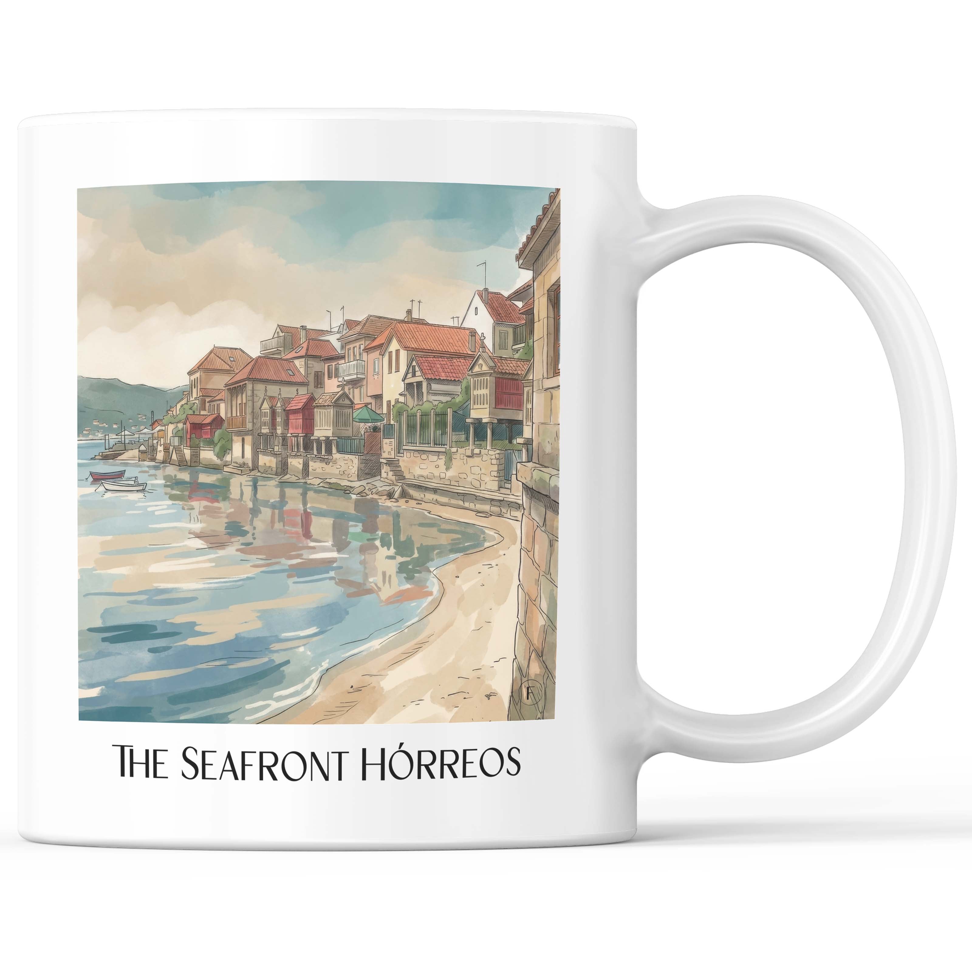 Hórreos de Combarro Kaffeebecher - Spanien - Spanien Becher - Kaffeetasse im Aquarell Stil - favplace
