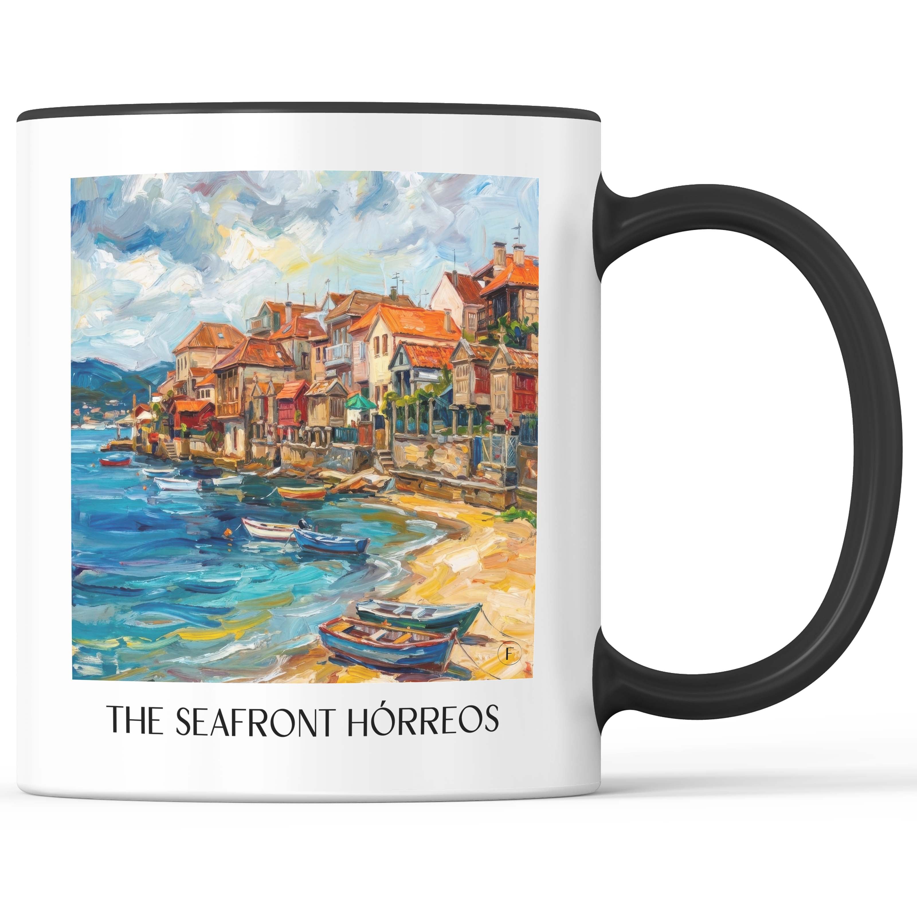 Hórreos de Combarro Kaffeebecher - Spanien - Spanien Becher - Kaffeetasse im Ölgemälde Stil - favplace