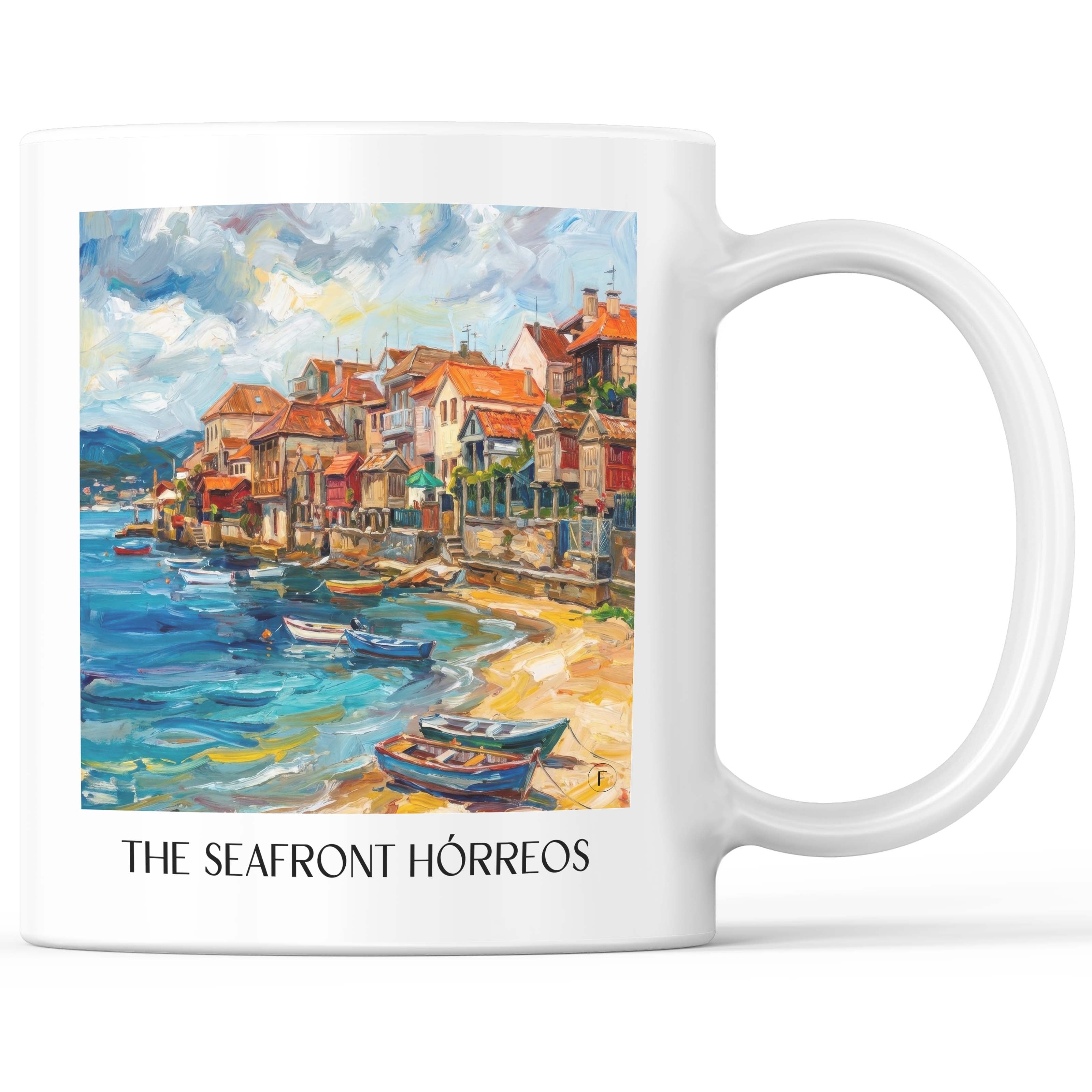 Hórreos de Combarro Kaffeebecher - Spanien - Spanien Becher - Kaffeetasse im Ölgemälde Stil - favplace