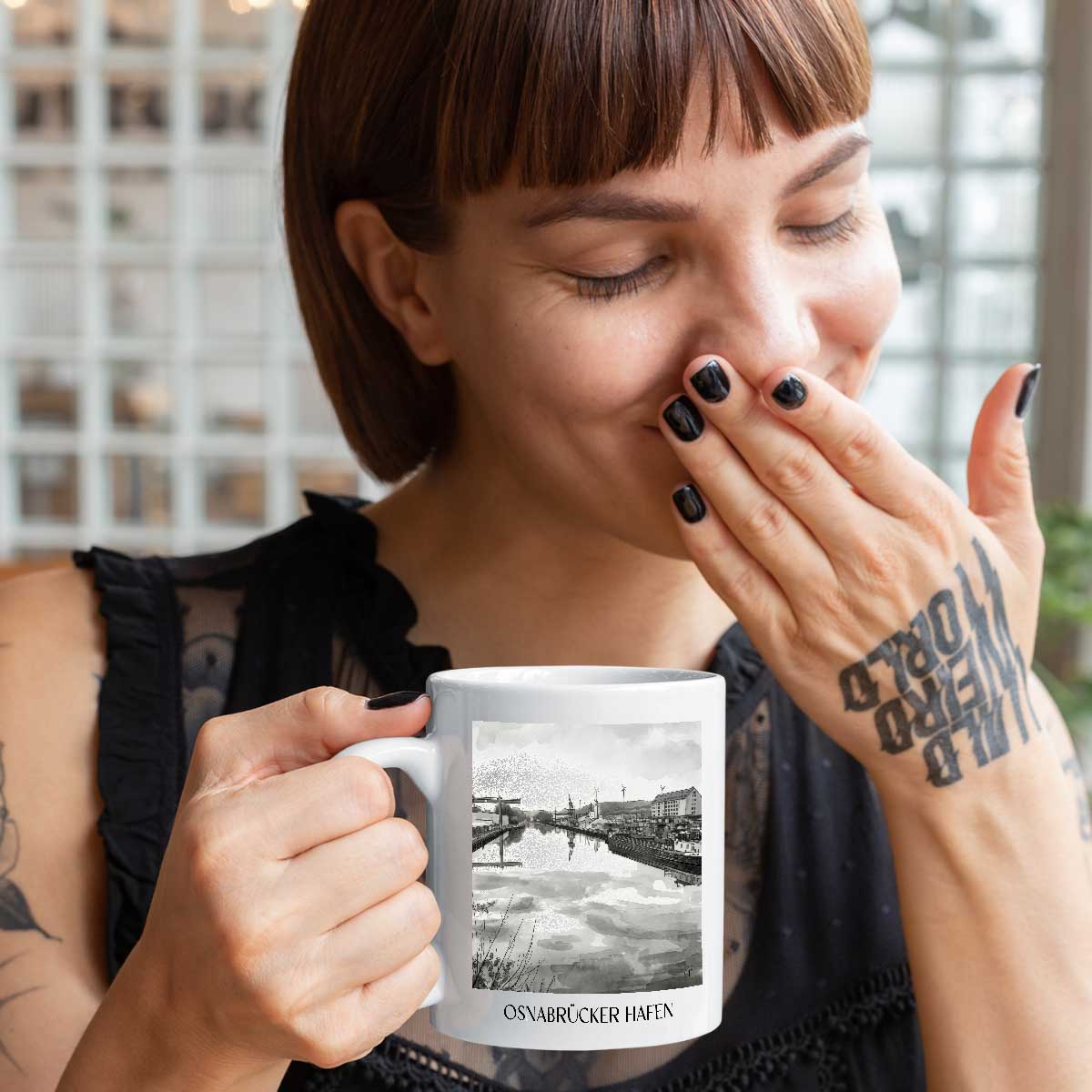 hafen-osnabrück-deutschland-kaffeebecher-aquarell-schwarz-weiss
