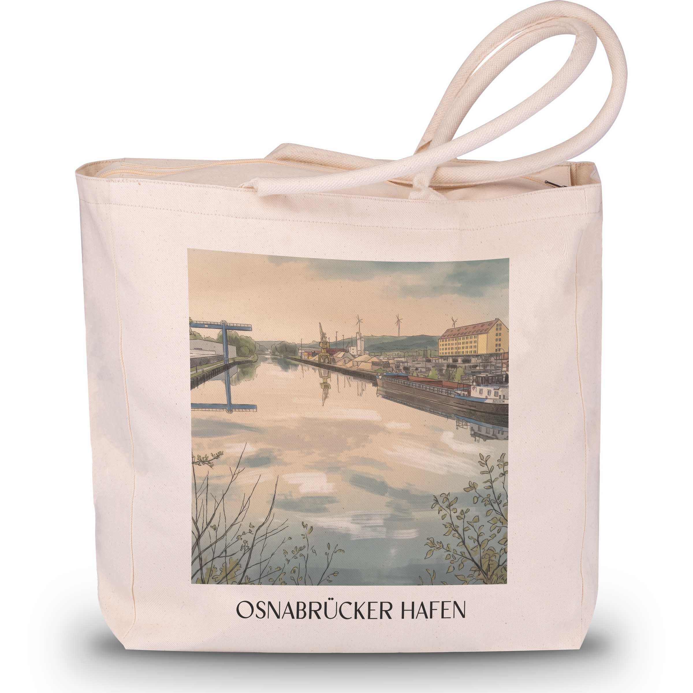 hafen-osnabrück-deutschland-einkaufstasche-aquarell
