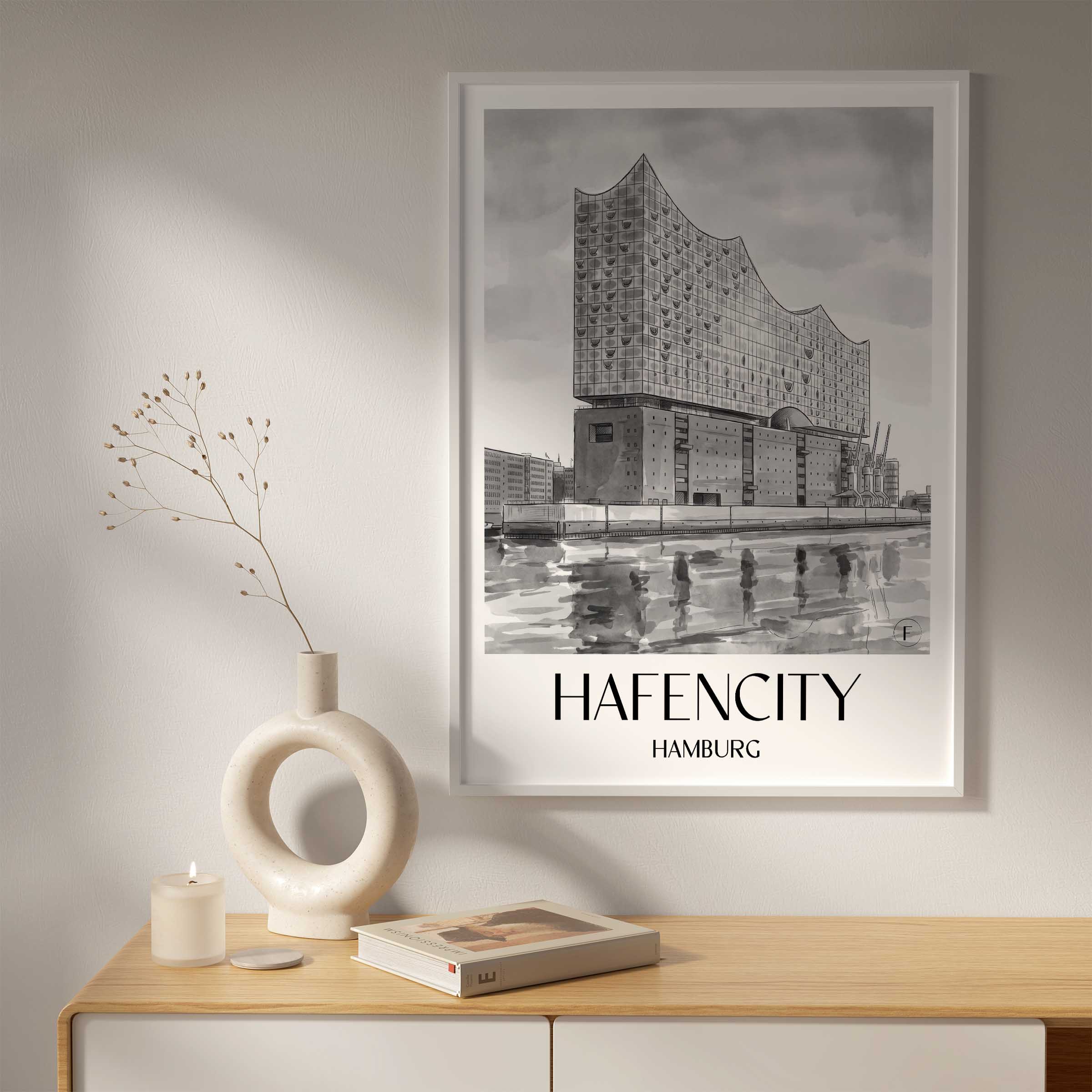 hafencity-hamburg-deutschland-poster-aquarell-schwarz-weiss