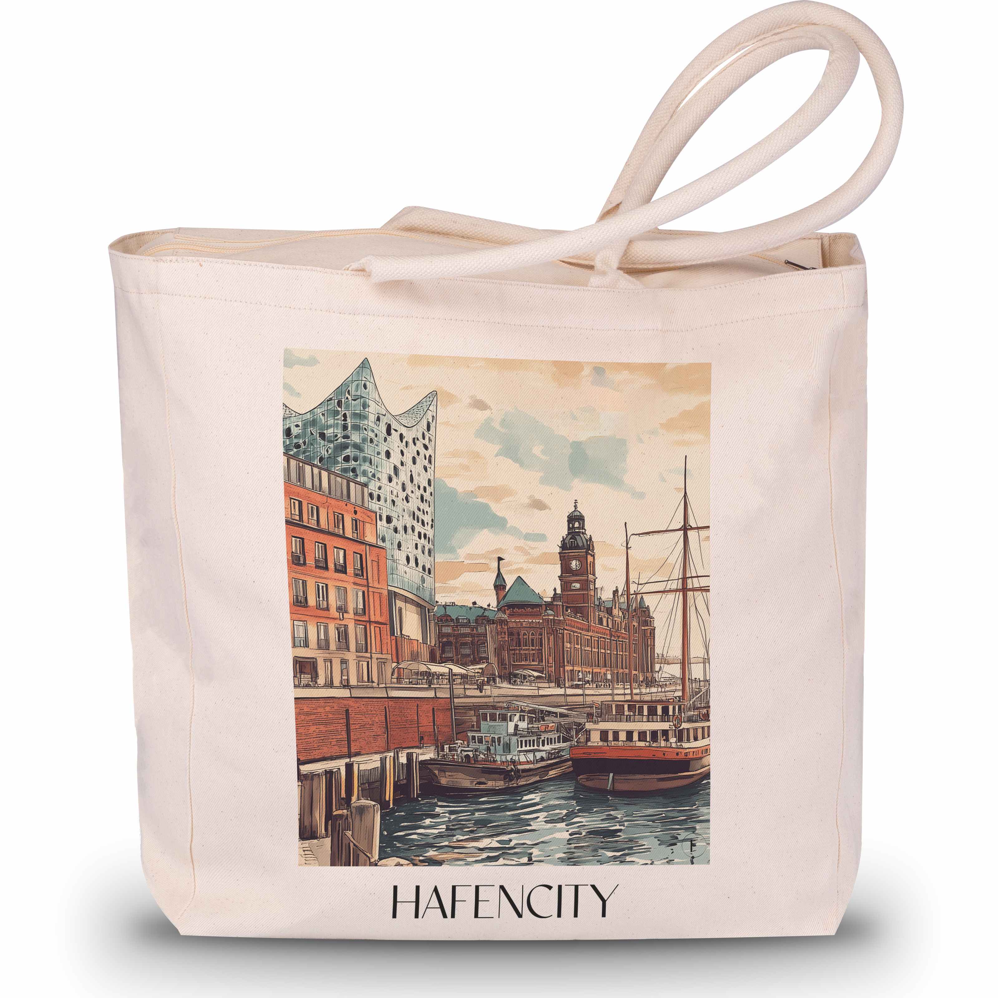 hafencity-hamburg-deutschland-einkaufstasche-aquarell