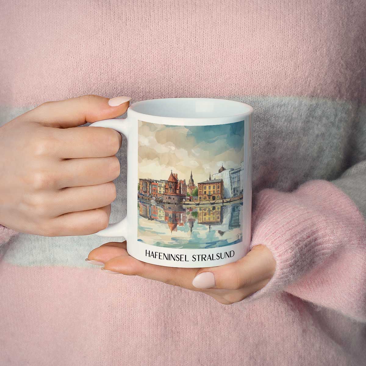 hafeninsel-stralsund-deutschland-kaffeebecher-aquarell