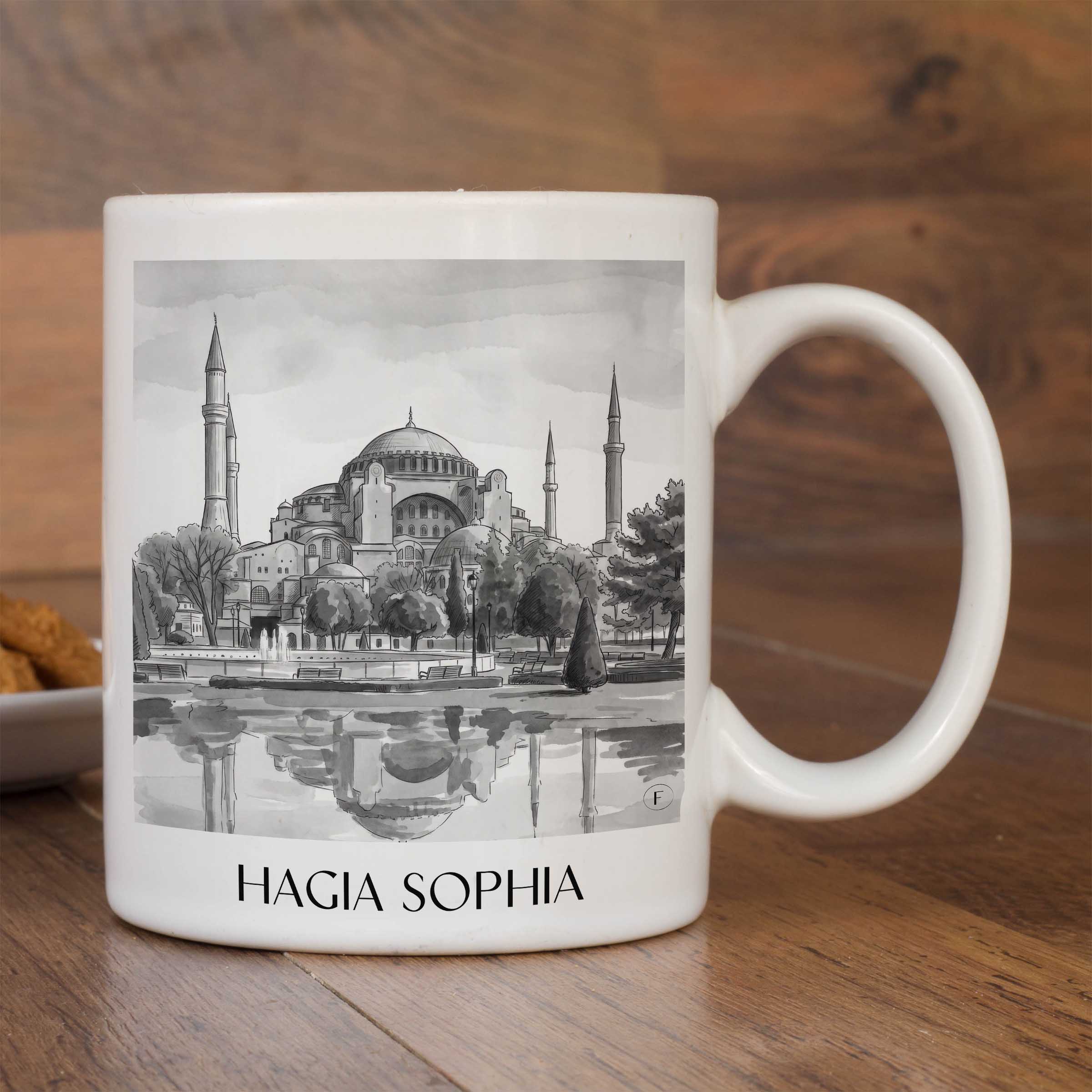 hagia-sophia-türkei-kaffeebecher-aquarell-schwarz-weiss