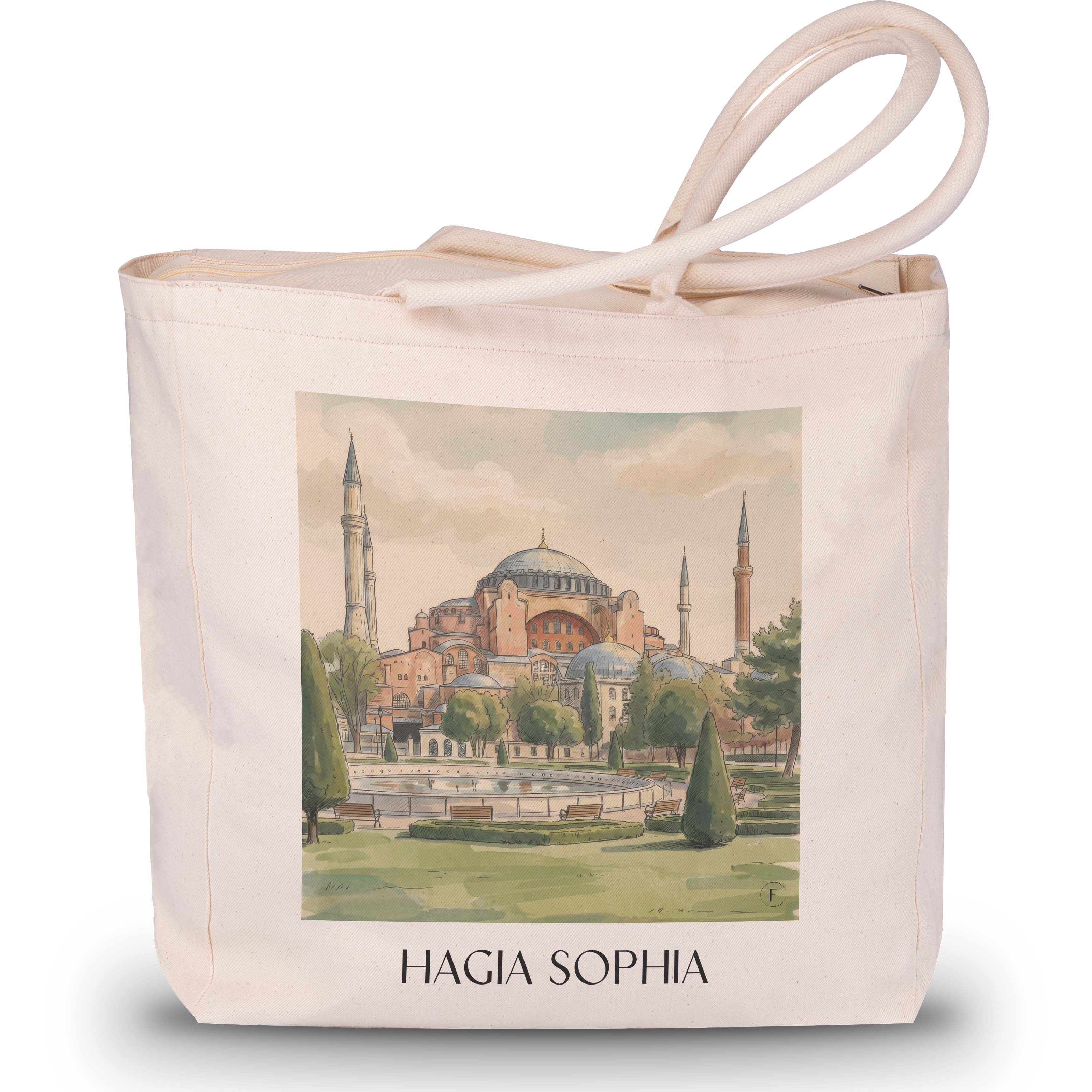 hagia-sophia-türkei-einkaufstasche-aquarell