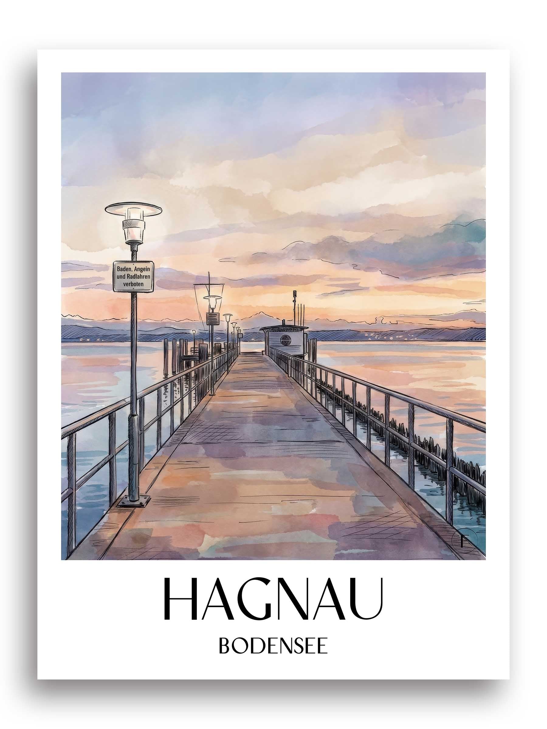 hagnau-bodensee-deutschland-poster-aquarell