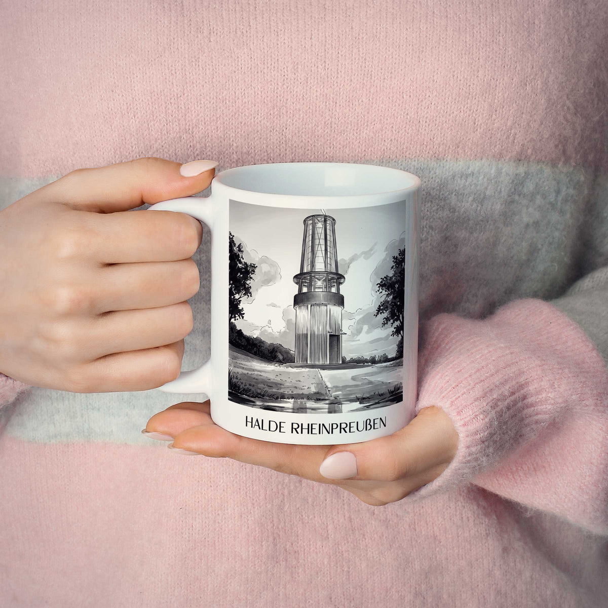 halde-rheinpreußen-moers-deutschland-kaffeebecher-aquarell-schwarz-weiss