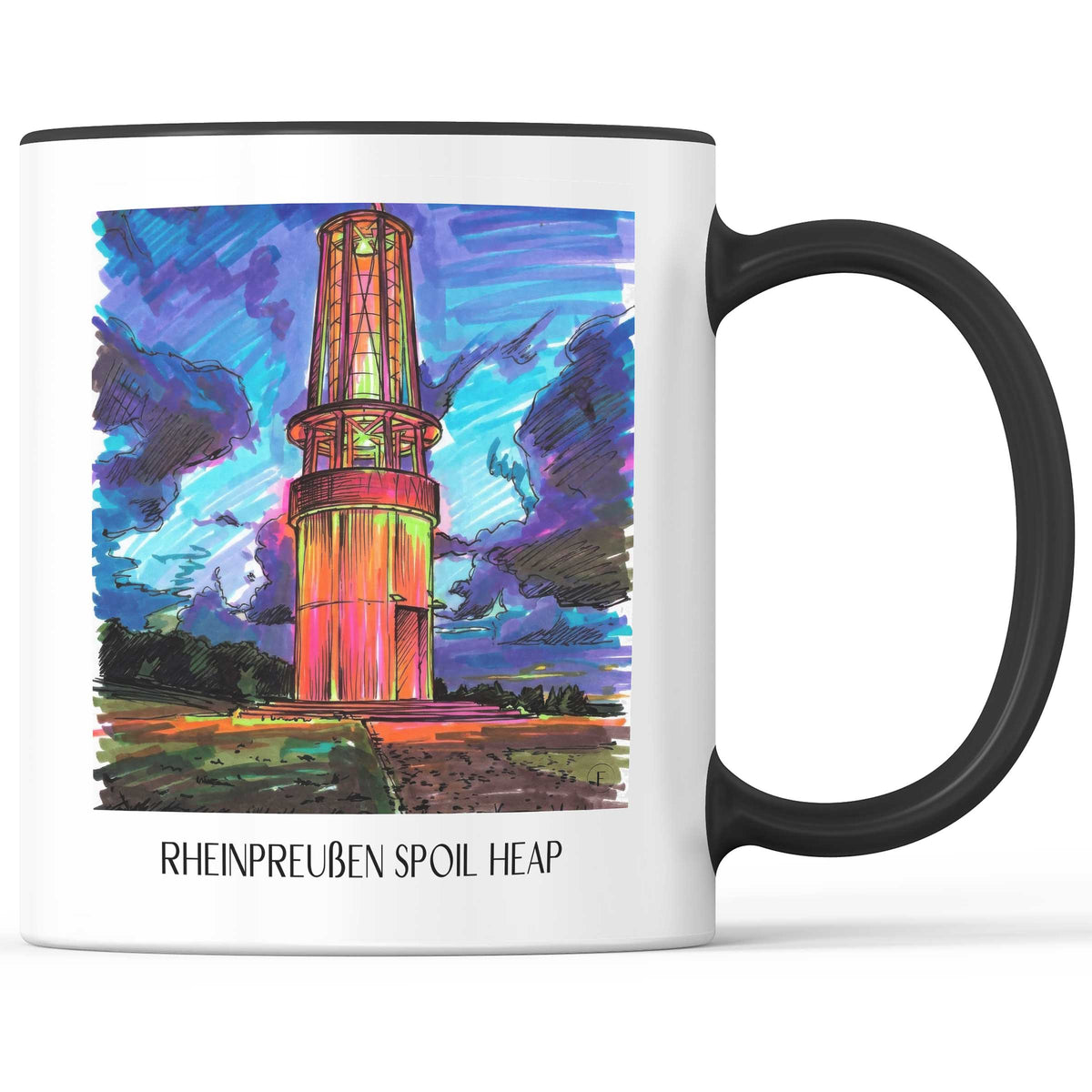 Halde Rheinpreußen Kaffeebecher - Moers - Deutschland Becher - Kaffeetasse im Tag Graffiti Stil - favplace