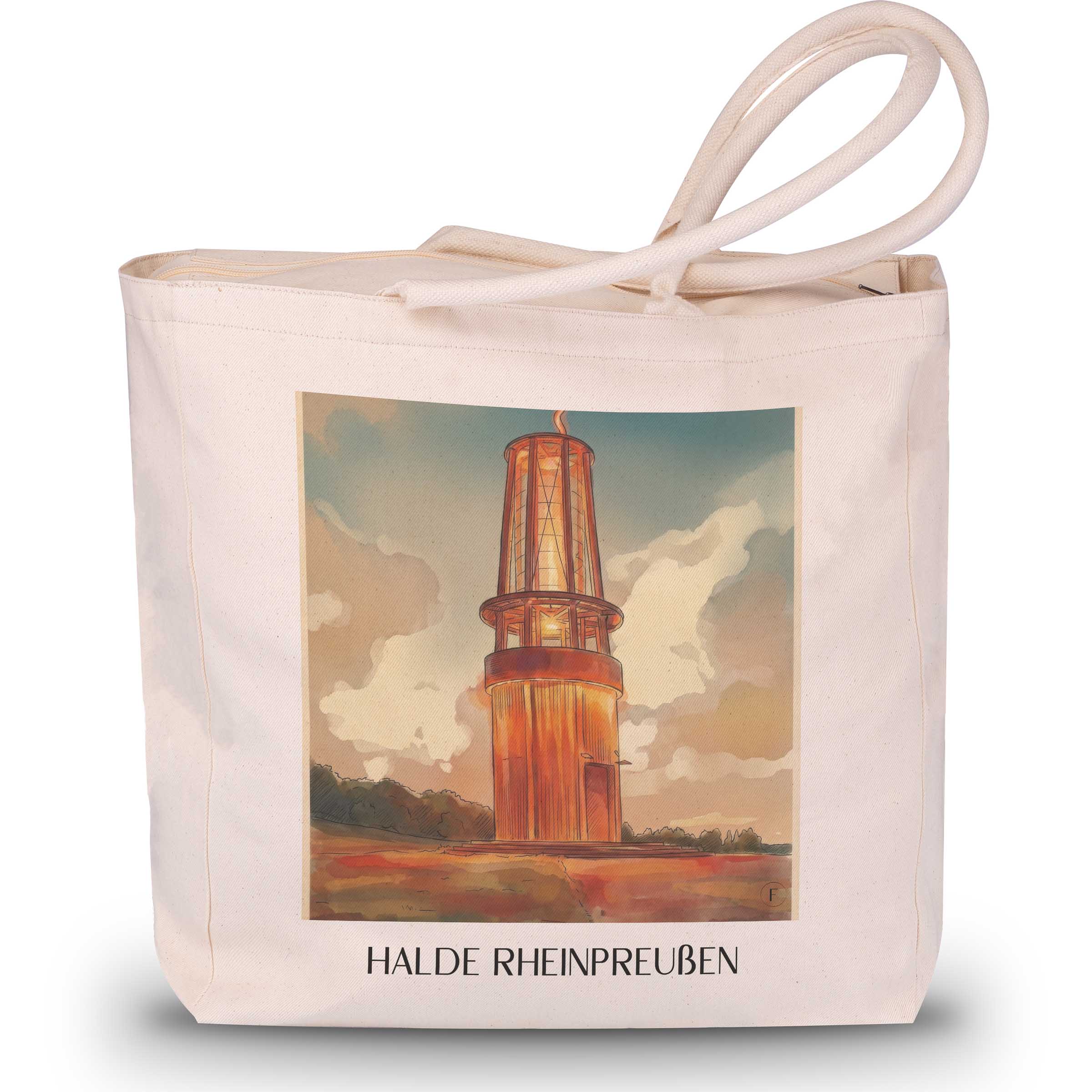 halde-rheinpreußen-moers-deutschland-einkaufstasche-aquarell